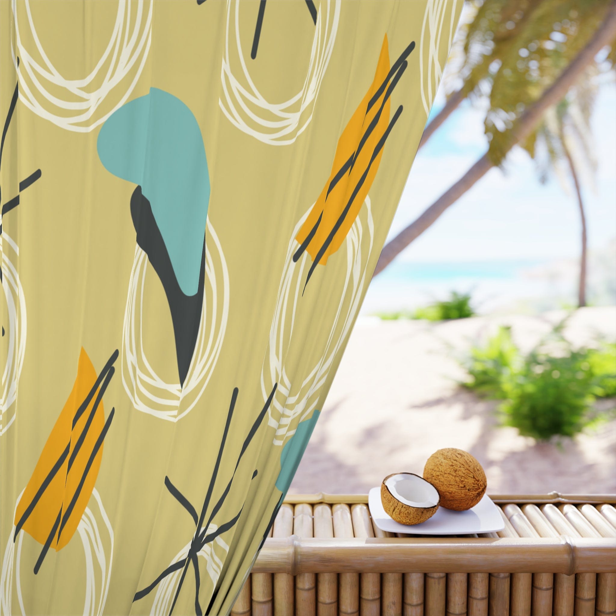 Kate McEnroe New York Atomic Boomerang Mid Century 1950s Retro Window CurtainsWindow CurtainsCurtainBlackout - 50x84 - DoublePanel - 20221203150540953