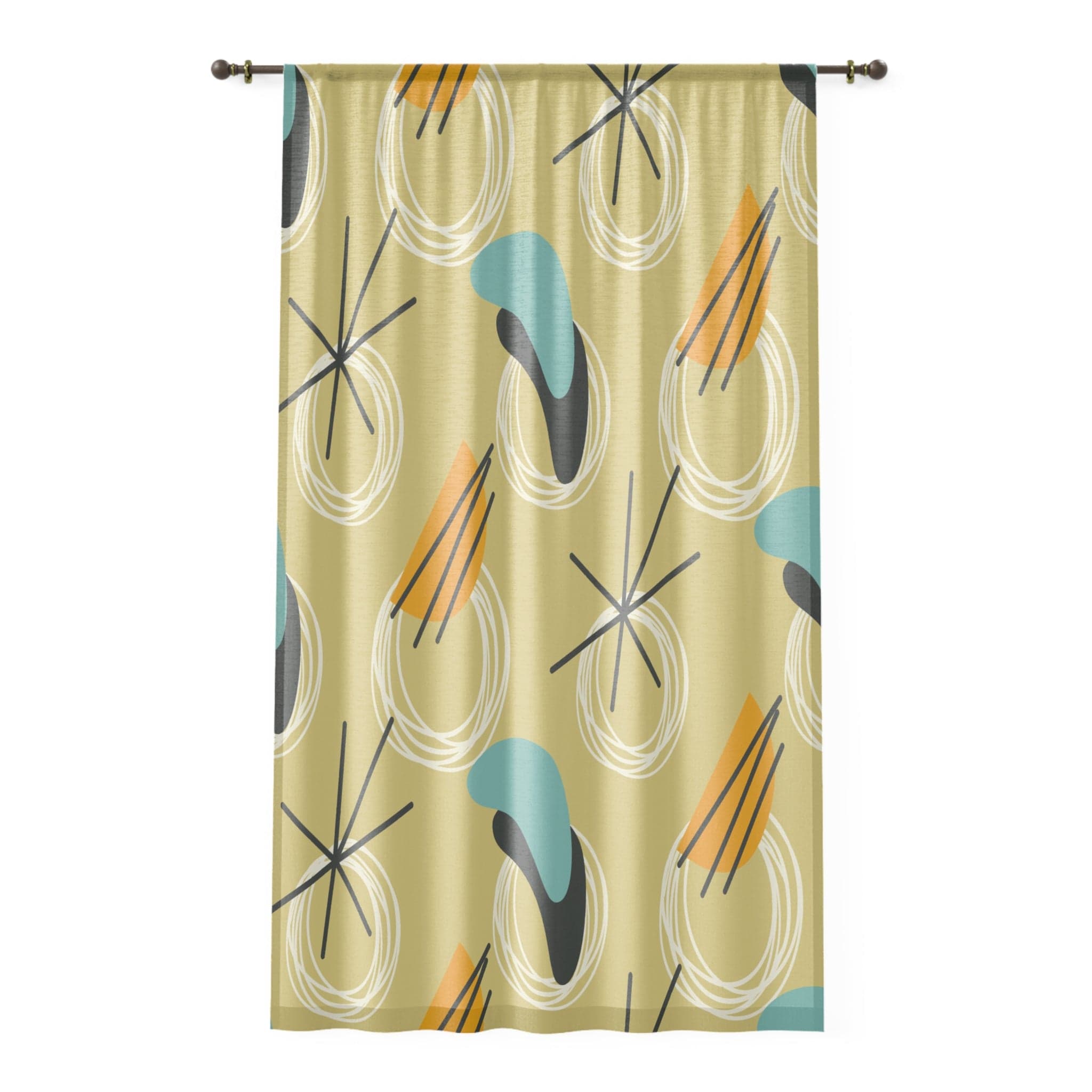 Kate McEnroe New York Atomic Boomerang Mid Century 1950s Retro Window CurtainsWindow CurtainsCurtainSheer - 50x84 - SinglePanel - 20221203150540953