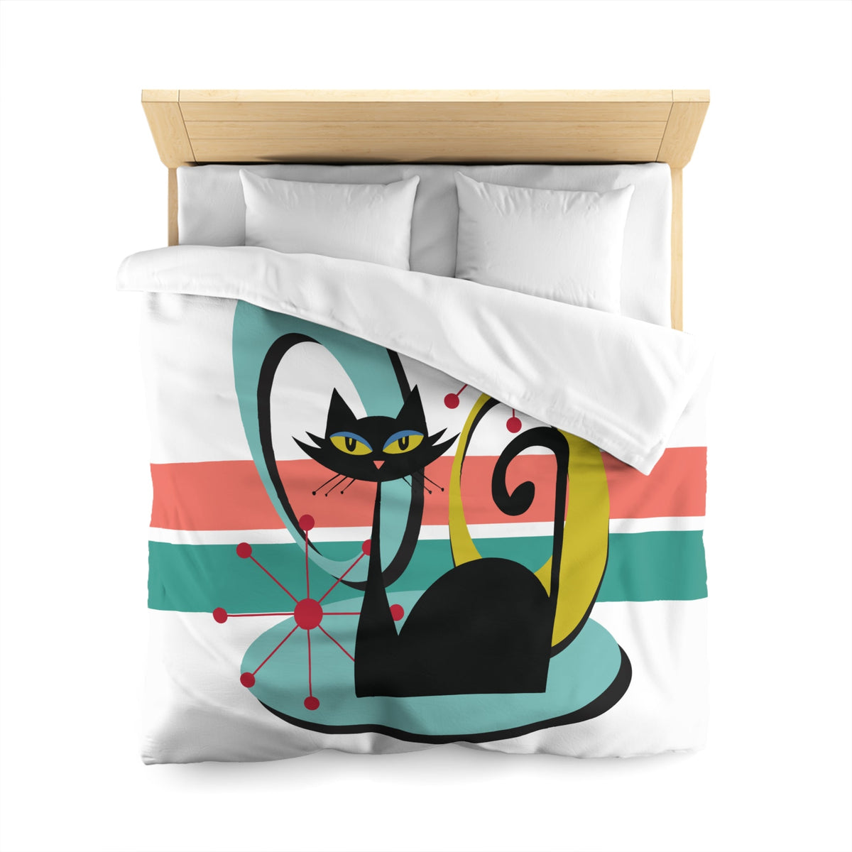 Kate McEnroe New York Atomic Cat 1950s Mid Century Modern Starburst Duvet CoverDuvet Covers15131855638340074328