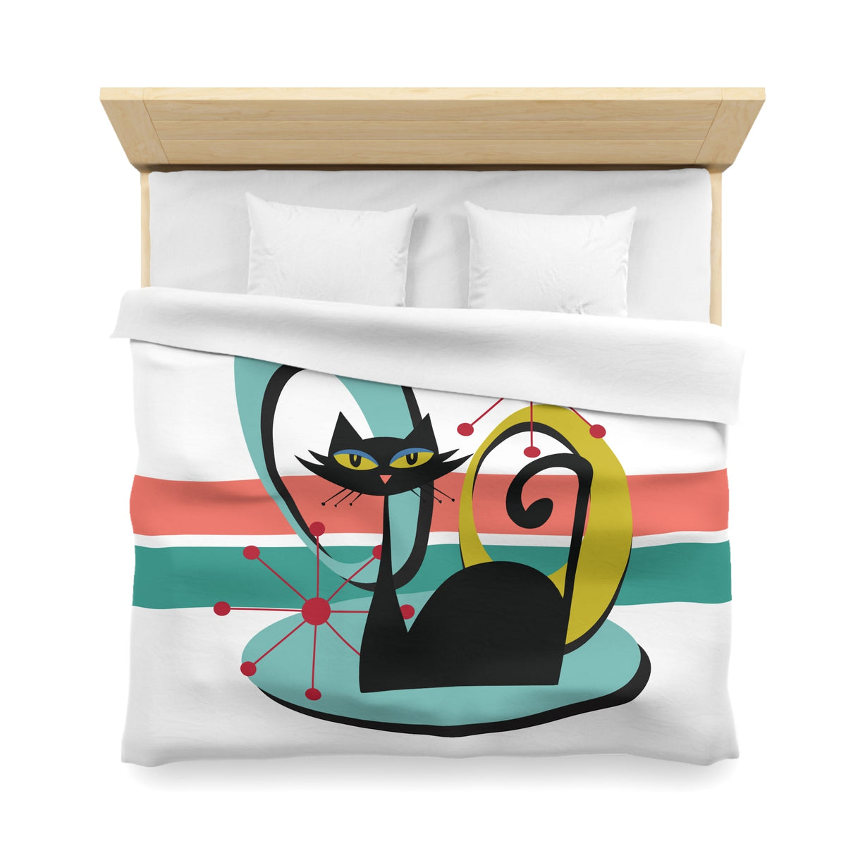 Kate McEnroe New York Atomic Cat 1950s Mid Century Modern Starburst Duvet CoverDuvet Covers15131855638340074328