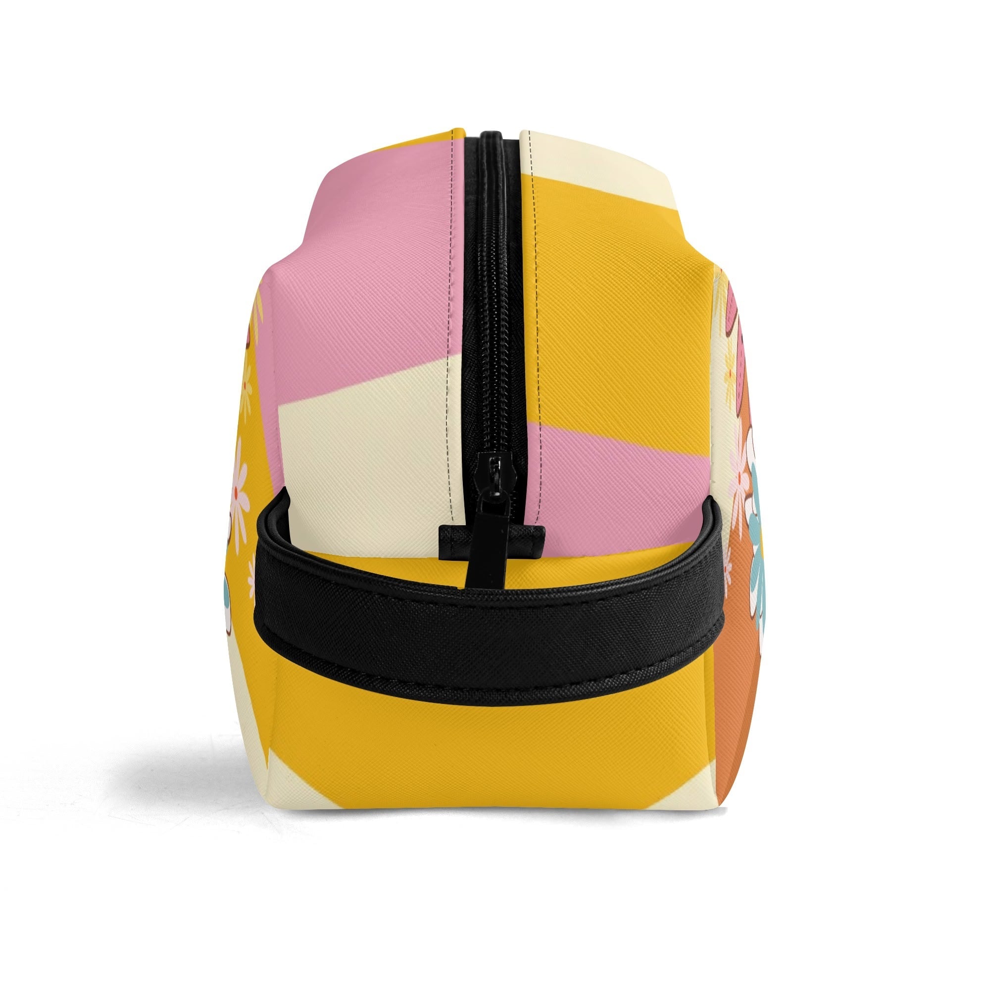 Kate McEnroe New York Atomic Cat 70s Flower Power Toiletry Bag, Retro Groovy Dopp Kit, Mid Century Modern Travel OrganizerCosmetic & Toiletry BagsWLXV55XW - 2