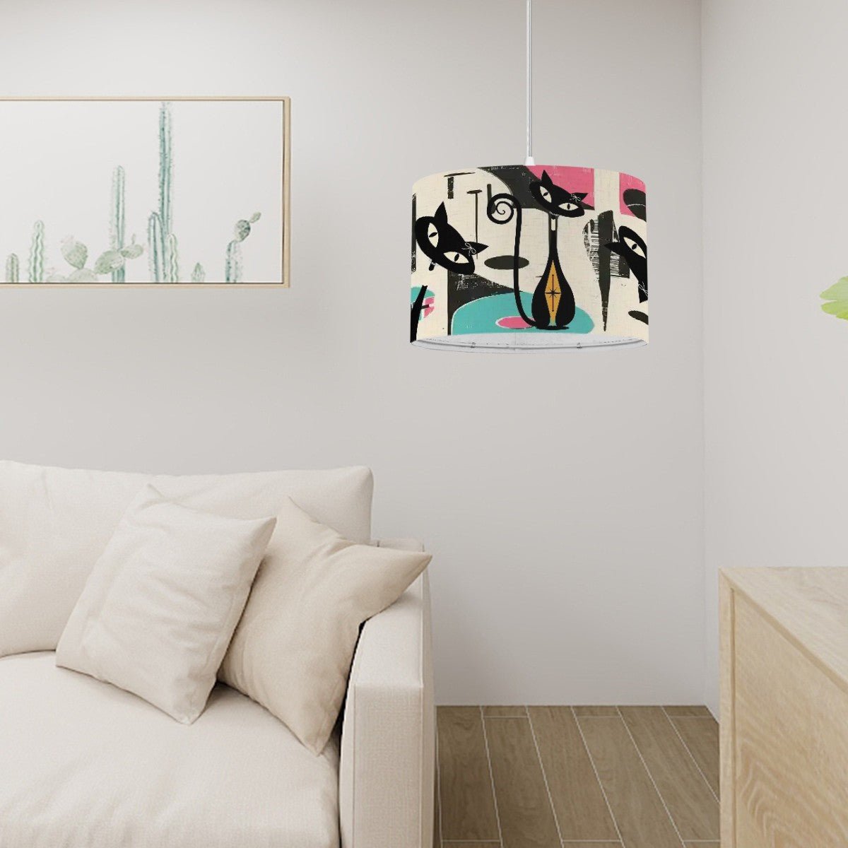 Kate McEnroe New York Atomic Cat Abstract Art Hanging Pendant Light, Retro Mid Mod Ceiling Lamp, MCM Vintage Accent Ceiling FixtureCeiling LightingpPUhDEgnzB