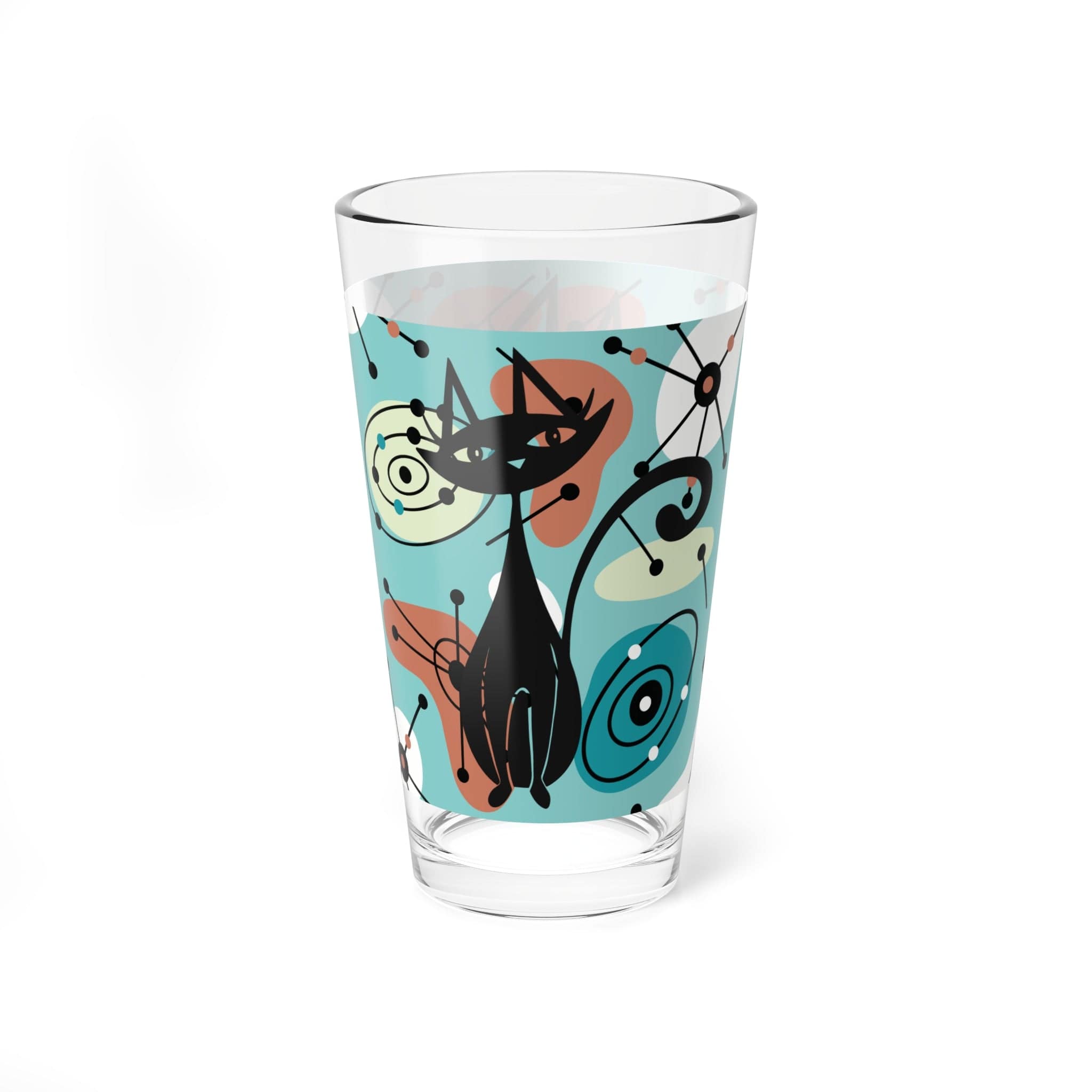 Kate McEnroe New York Atomic Cat Barware, Mid Century Modern Pint, Retro Drinkware, MCM Cocktail Shaker, Vintage Style Mixing GlassMixing Glasses28695443968171795028