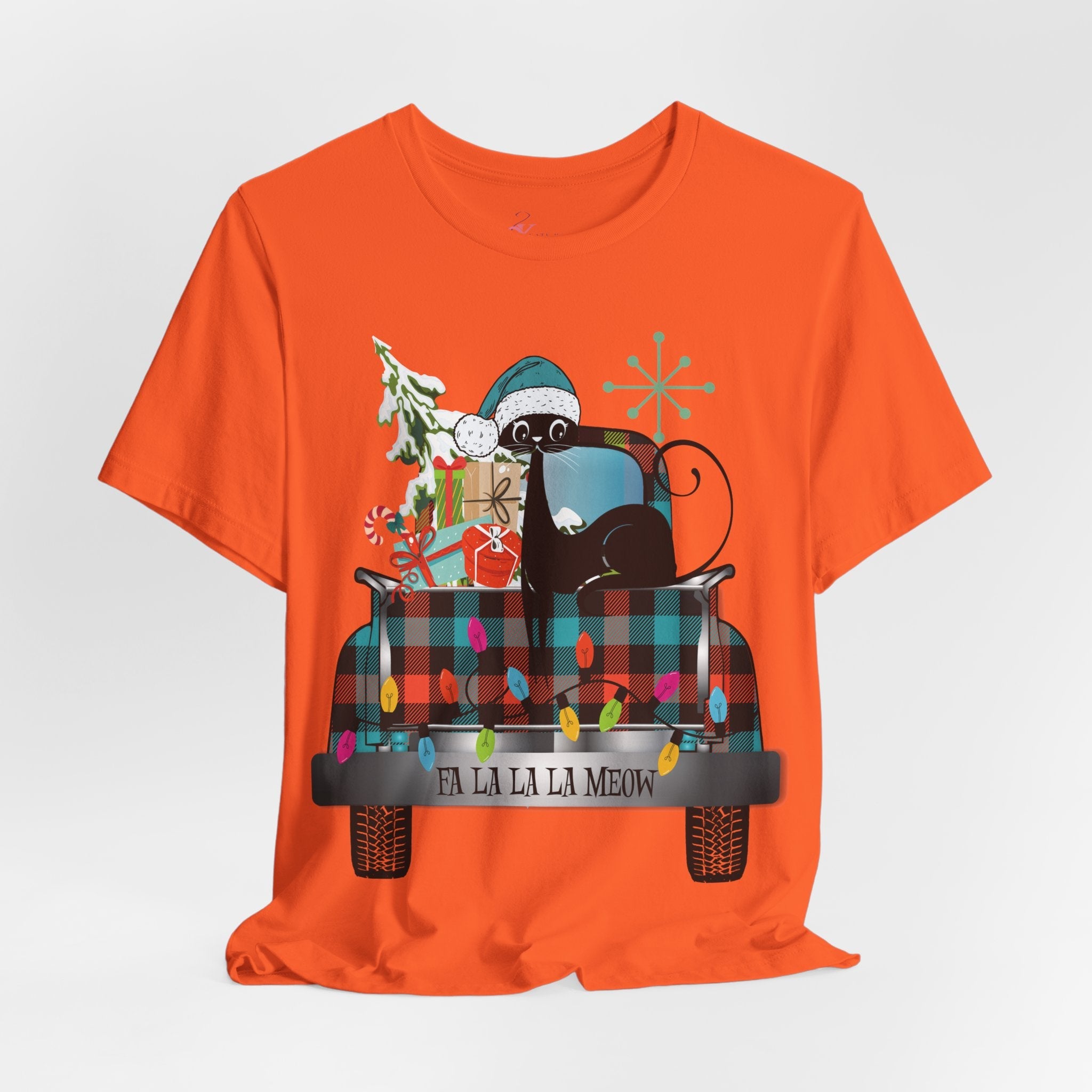 Kate McEnroe New York Atomic Cat Christmas Truck Retro Holiday T-ShirtT-Shirts23198610804958344352