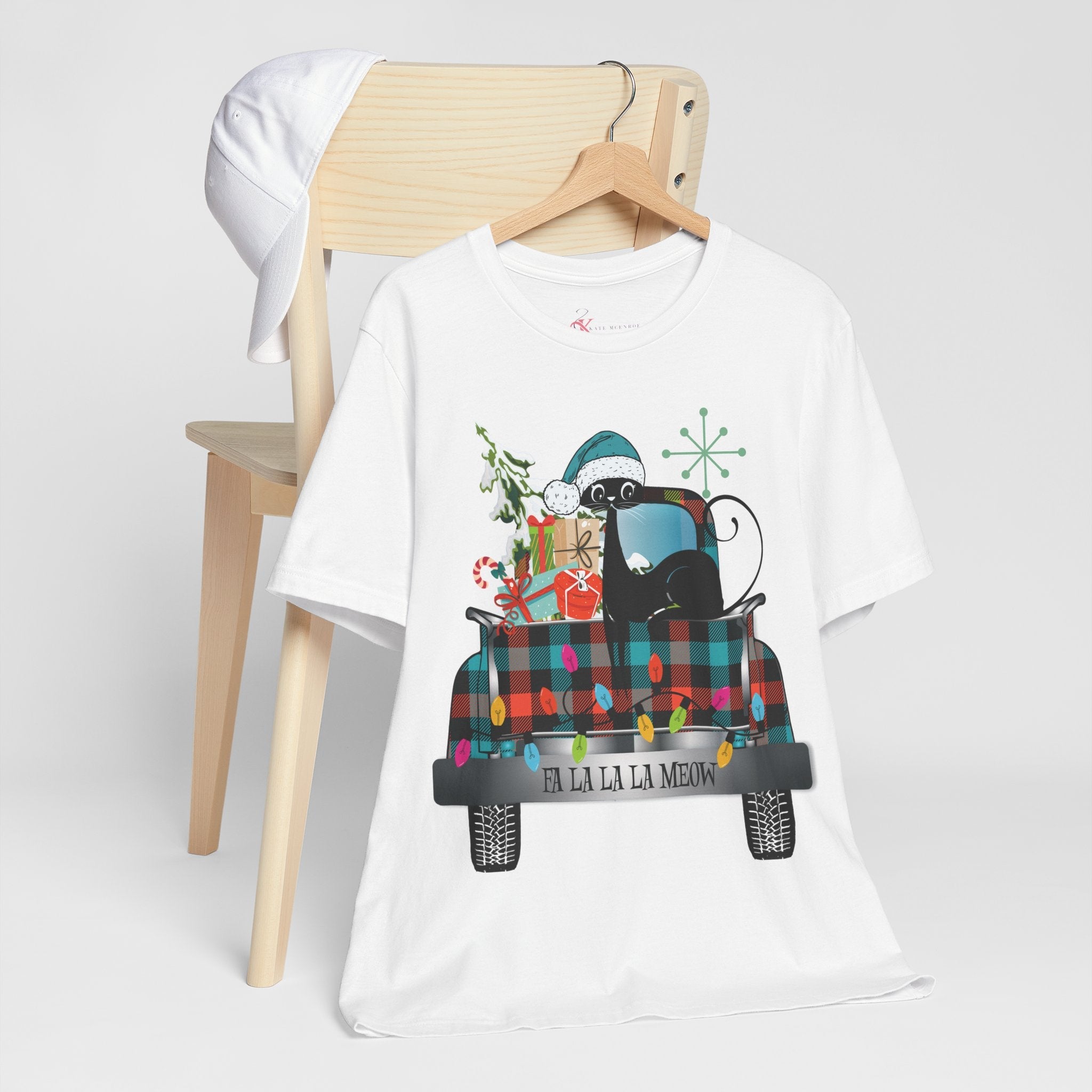 Kate McEnroe New York Atomic Cat Christmas Truck Retro Holiday T-ShirtT-Shirts36674739054038859613