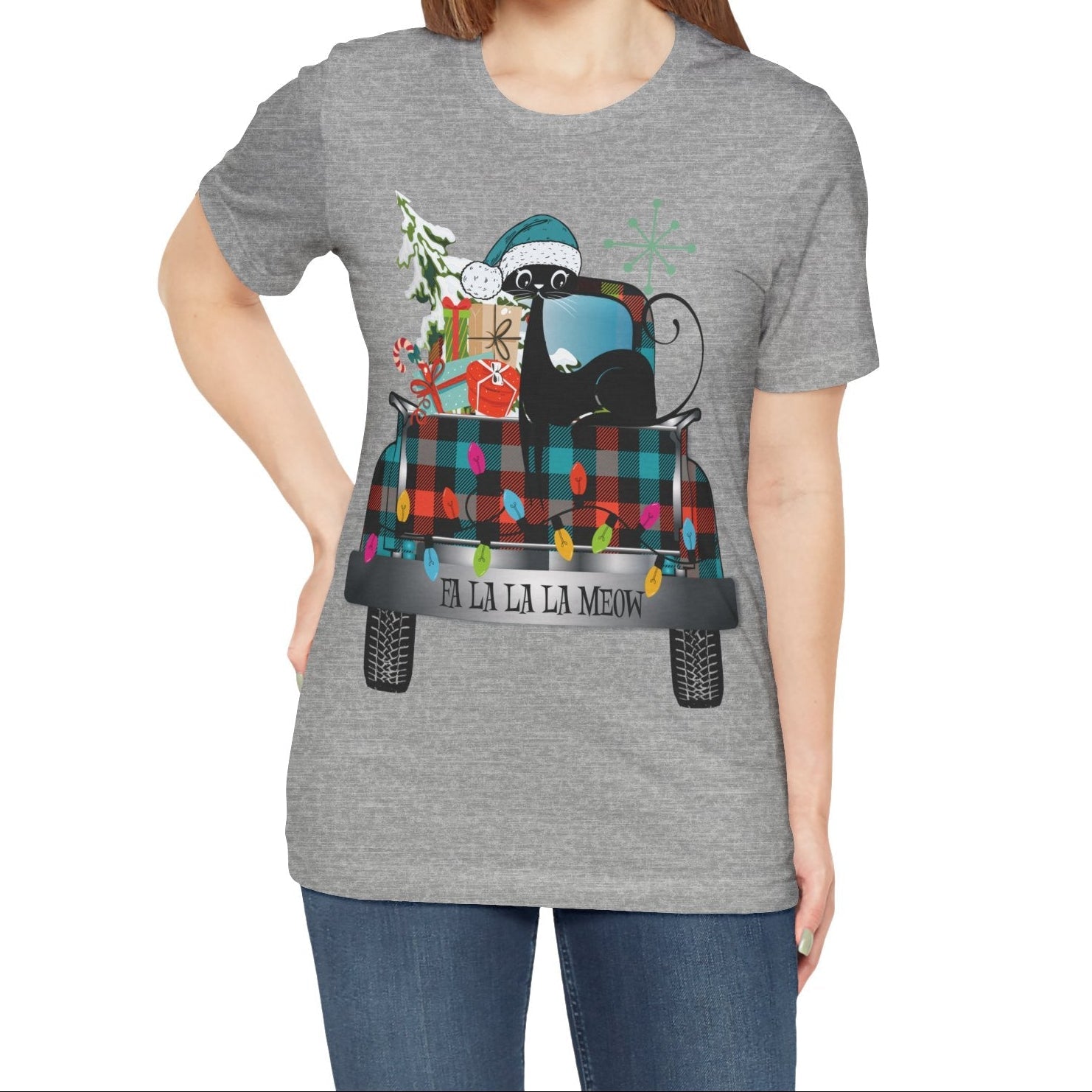 Kate McEnroe New York Atomic Cat Christmas Truck Retro Holiday T-ShirtT-Shirts36674739054038859613
