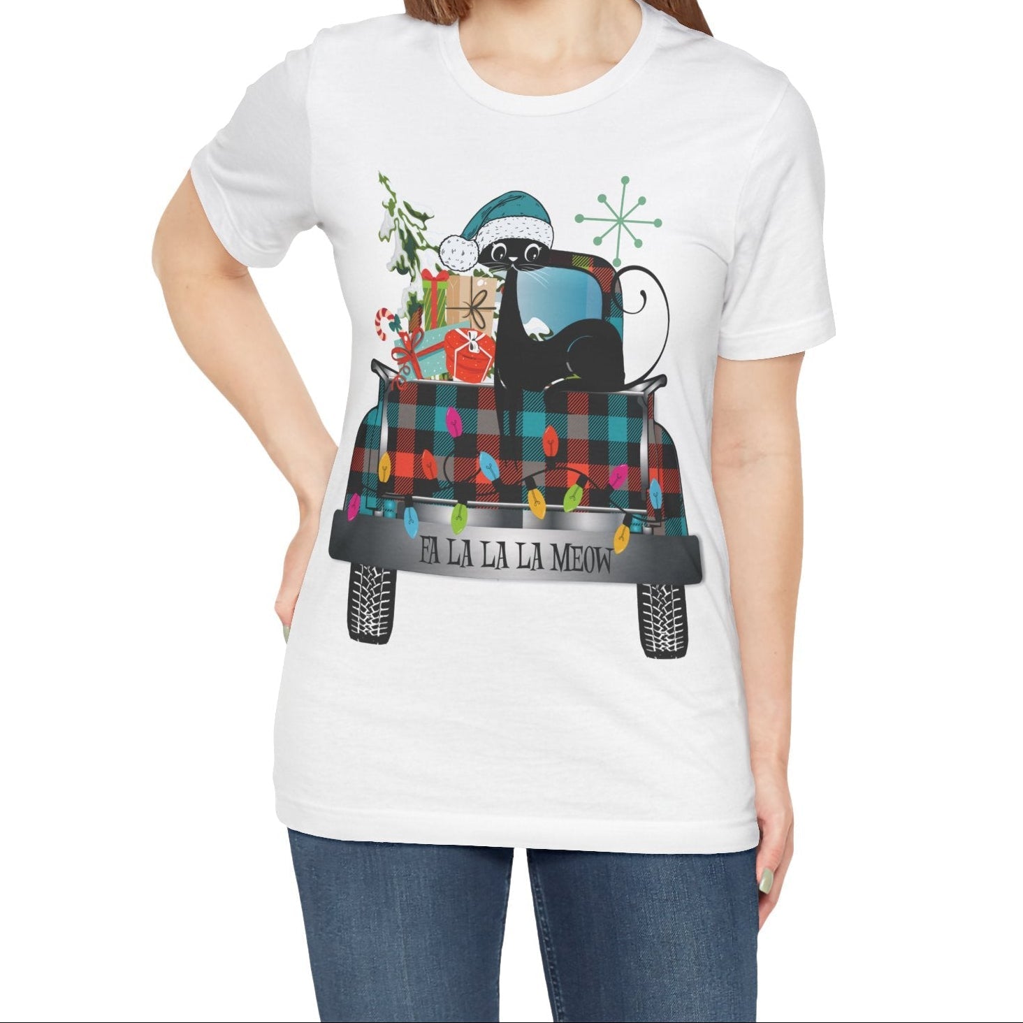 Kate McEnroe New York Atomic Cat Christmas Truck Retro Holiday T-ShirtT-Shirts36674739054038859613