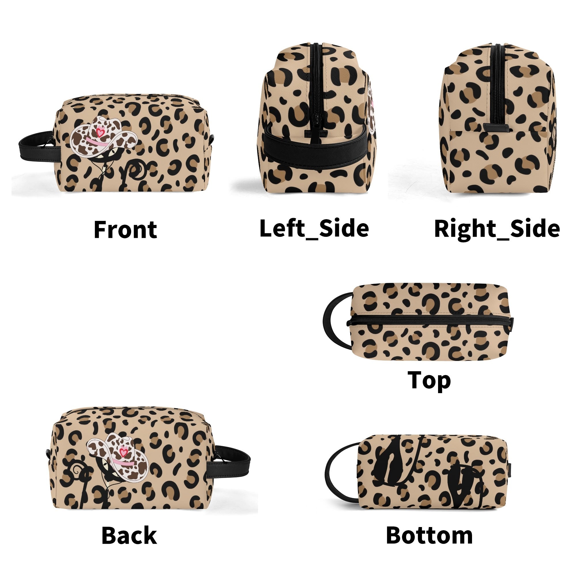 Kate McEnroe New York Atomic Cat Cowgirl Leopard Print Toiletry Bag, Retro Western Kitsch Dopp Kit, Mid Century Modern Travel OrganizerCosmetic & Toiletry BagsW8MQZZOW - 2