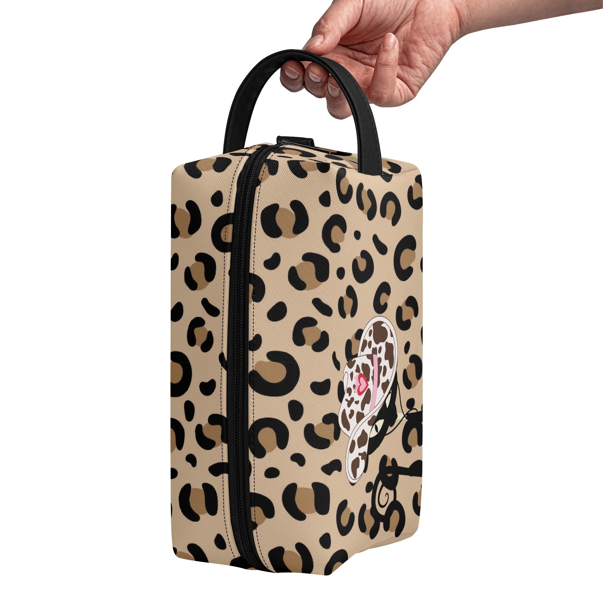 Kate McEnroe New York Atomic Cat Cowgirl Leopard Print Toiletry Bag, Retro Western Kitsch Dopp Kit, Mid Century Modern Travel OrganizerCosmetic & Toiletry BagsW8MQZZOW - 2