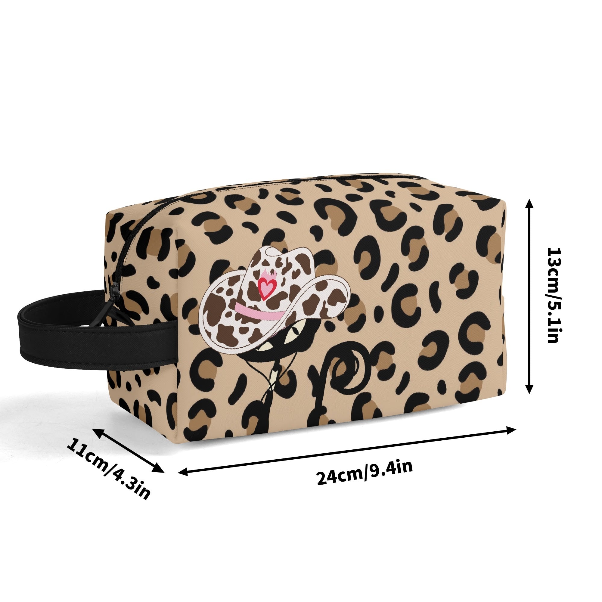 Kate McEnroe New York Atomic Cat Cowgirl Leopard Print Toiletry Bag, Retro Western Kitsch Dopp Kit, Mid Century Modern Travel OrganizerCosmetic & Toiletry BagsW8MQZZOW - 1