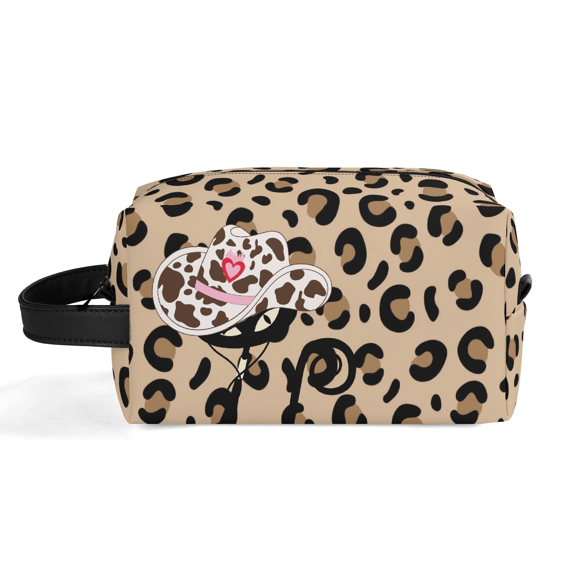 Kate McEnroe New York Atomic Cat Cowgirl Leopard Print Toiletry Bag, Retro Western Kitsch Dopp Kit, Mid Century Modern Travel OrganizerCosmetic & Toiletry BagsW8MQZZOW - 2