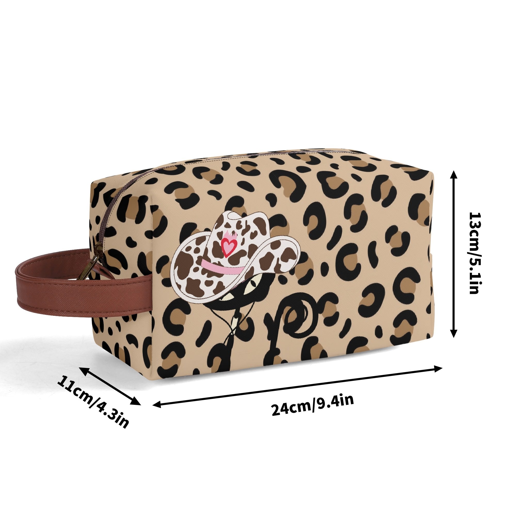 Kate McEnroe New York Atomic Cat Cowgirl Leopard Print Toiletry Bag, Retro Western Kitsch Dopp Kit, Mid Century Modern Travel OrganizerCosmetic & Toiletry BagsW8MQZZOW - 1