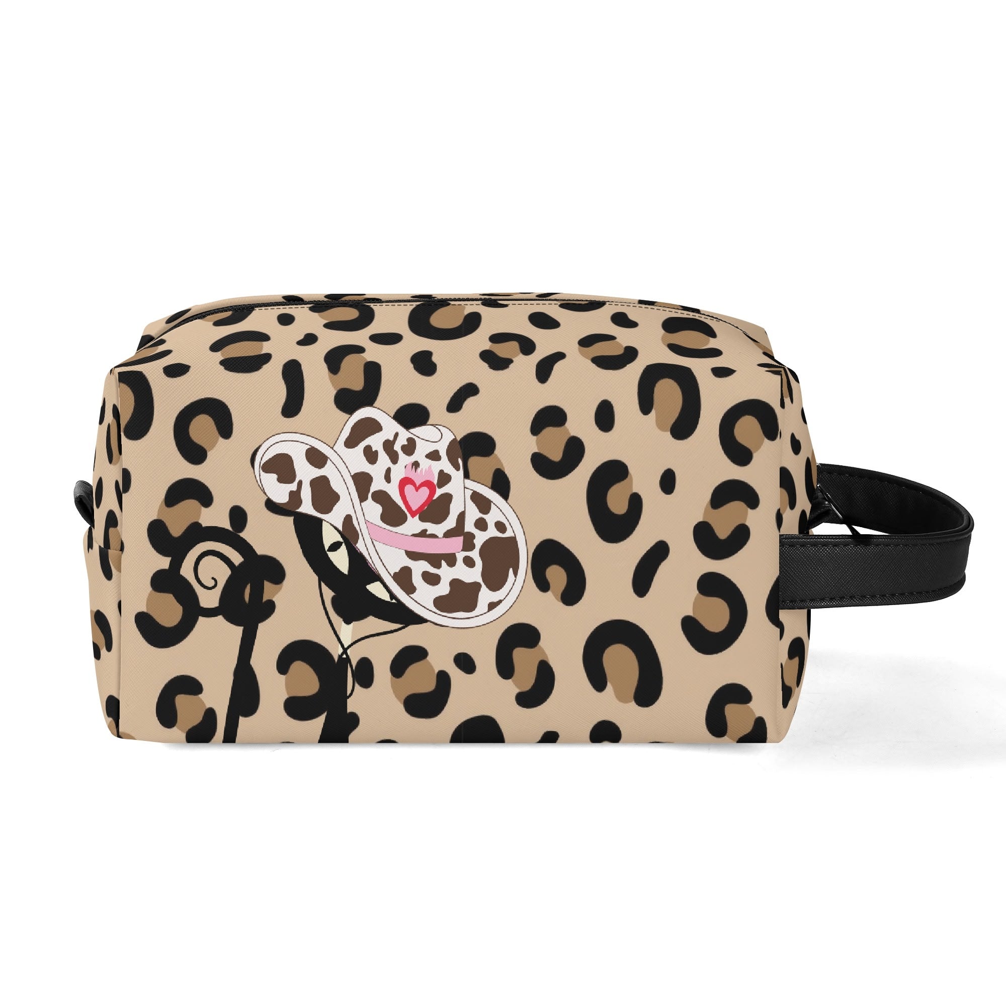 Kate McEnroe New York Atomic Cat Cowgirl Leopard Print Toiletry Bag, Retro Western Kitsch Dopp Kit, Mid Century Modern Travel OrganizerCosmetic & Toiletry BagsW8MQZZOW - 2