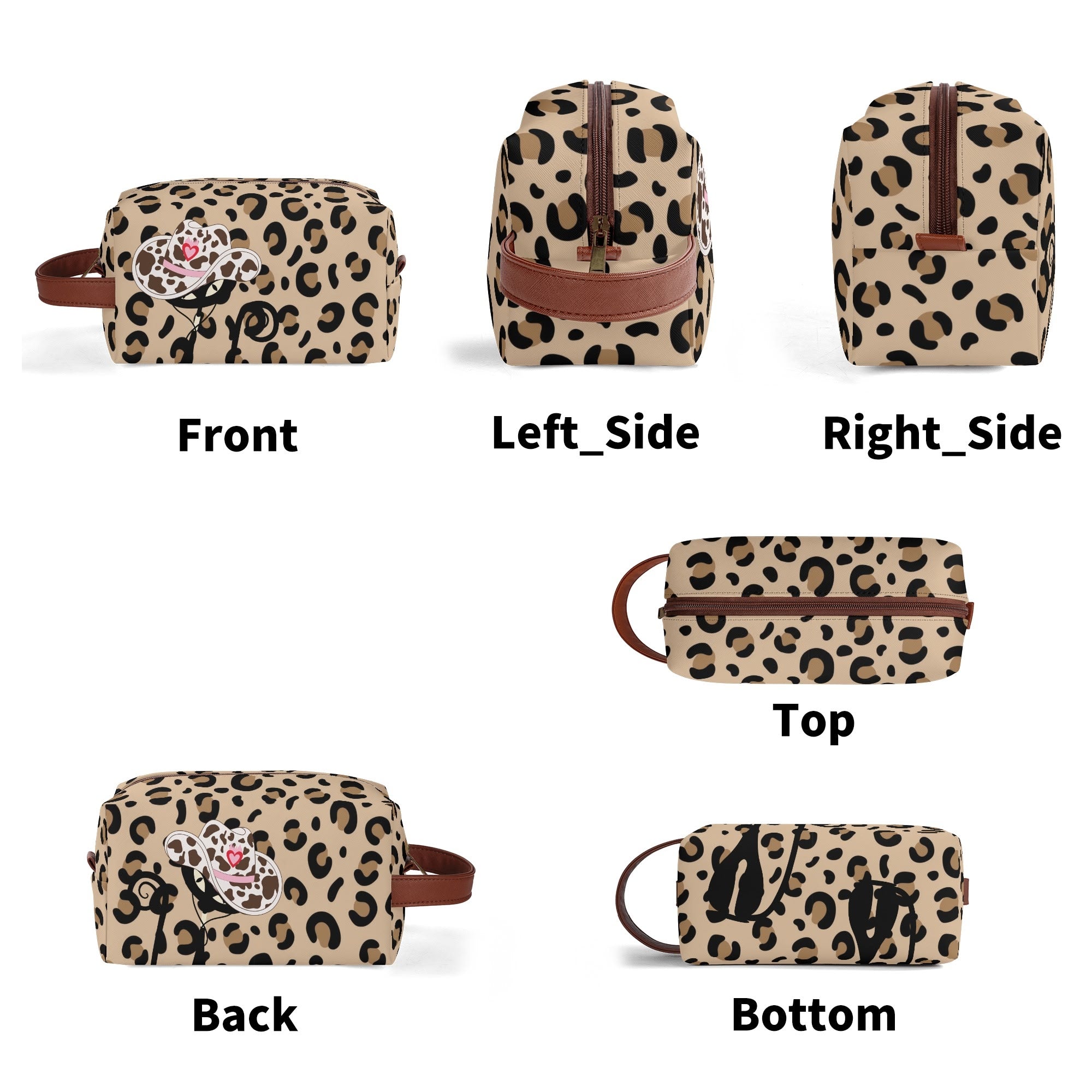 Kate McEnroe New York Atomic Cat Cowgirl Leopard Print Toiletry Bag, Retro Western Kitsch Dopp Kit, Mid Century Modern Travel OrganizerCosmetic & Toiletry BagsW8MQZZOW - 1