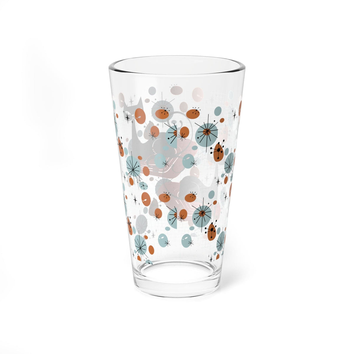 Kate McEnroe New York Atomic Cat Drinking Glass, Mid Century Modern Pint, Retro Barware, MCM Kitchen Glassware, Vintage Mixer CupMixing Glasses27214589254940618870