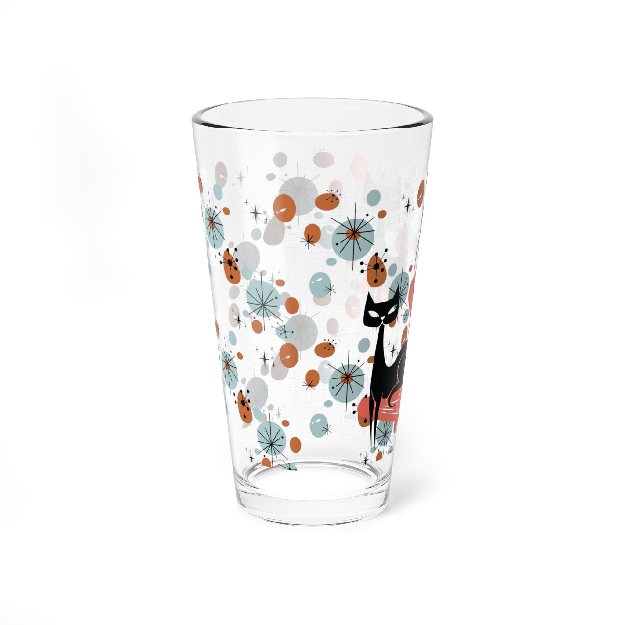 Kate McEnroe New York Atomic Cat Drinking Glass, Mid Century Modern Pint, Retro Barware, MCM Kitchen Glassware, Vintage Mixer CupMixing Glasses27214589254940618870