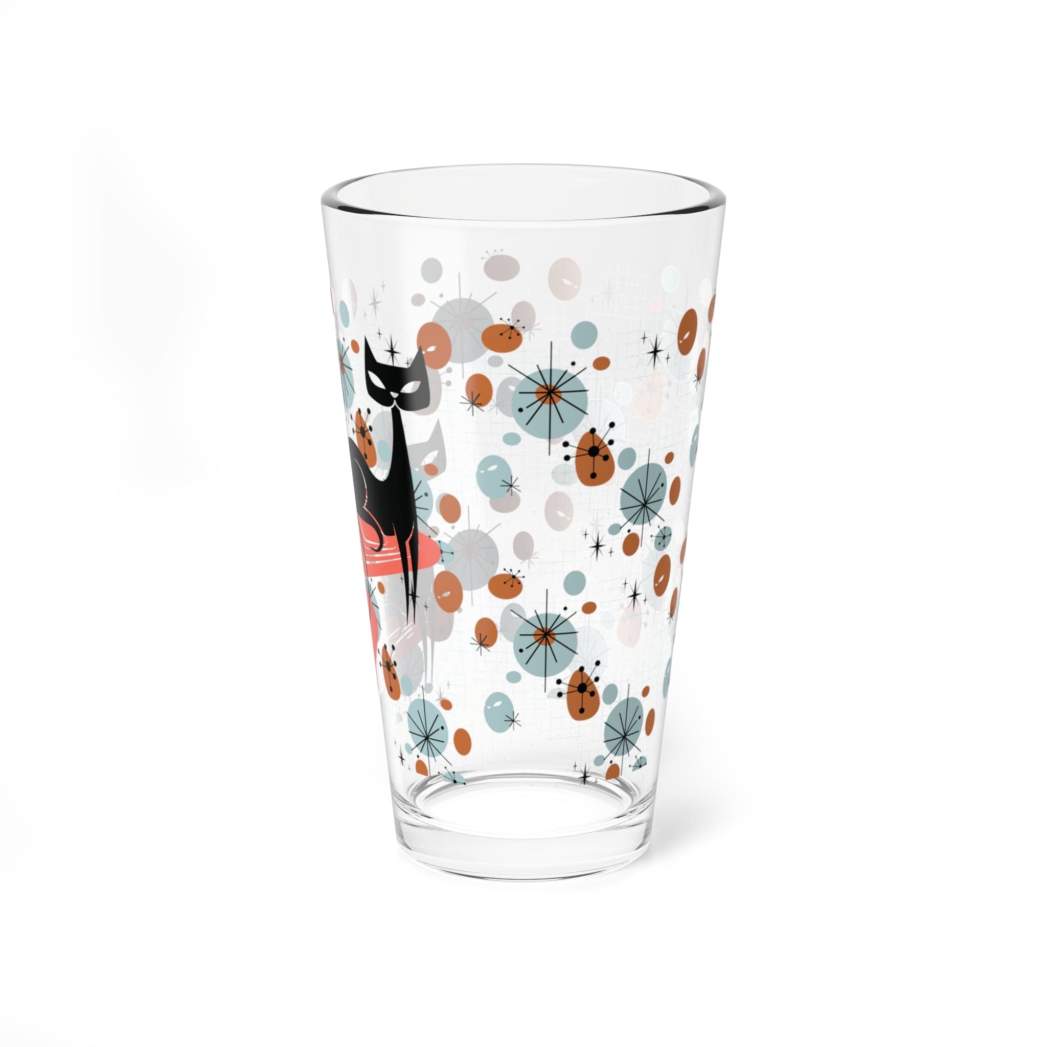 Kate McEnroe New York Atomic Cat Drinking Glass, Mid Century Modern Pint, Retro Barware, MCM Kitchen Glassware, Vintage Mixer CupMixing Glasses27214589254940618870