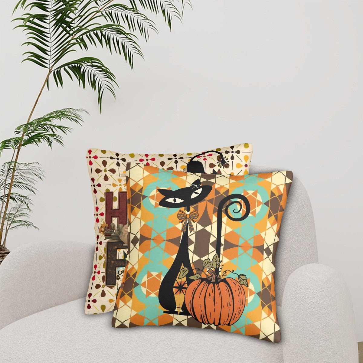 Kate McEnroe New York Atomic Cat Fall Pillow Covers, Mid Century Modern Floral Cushion Covers Set of 2Throw Pillow Coverslpvj3I49Bz