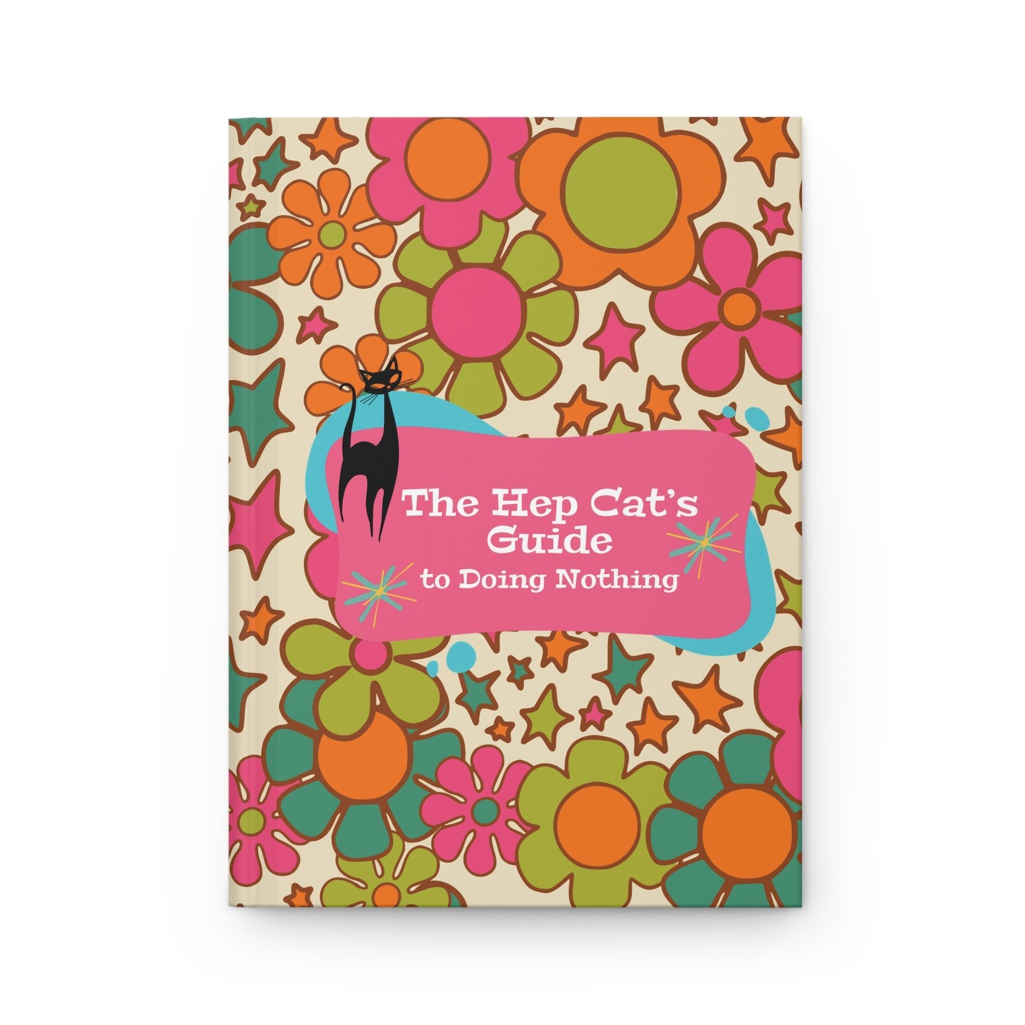 Kate McEnroe New York Atomic Cat Flower Power Hardcover Journal, Mid Century Modern Groovy 60s Office Notebook, Retro Kitsch Stationery GiftJournals55273926010137499585