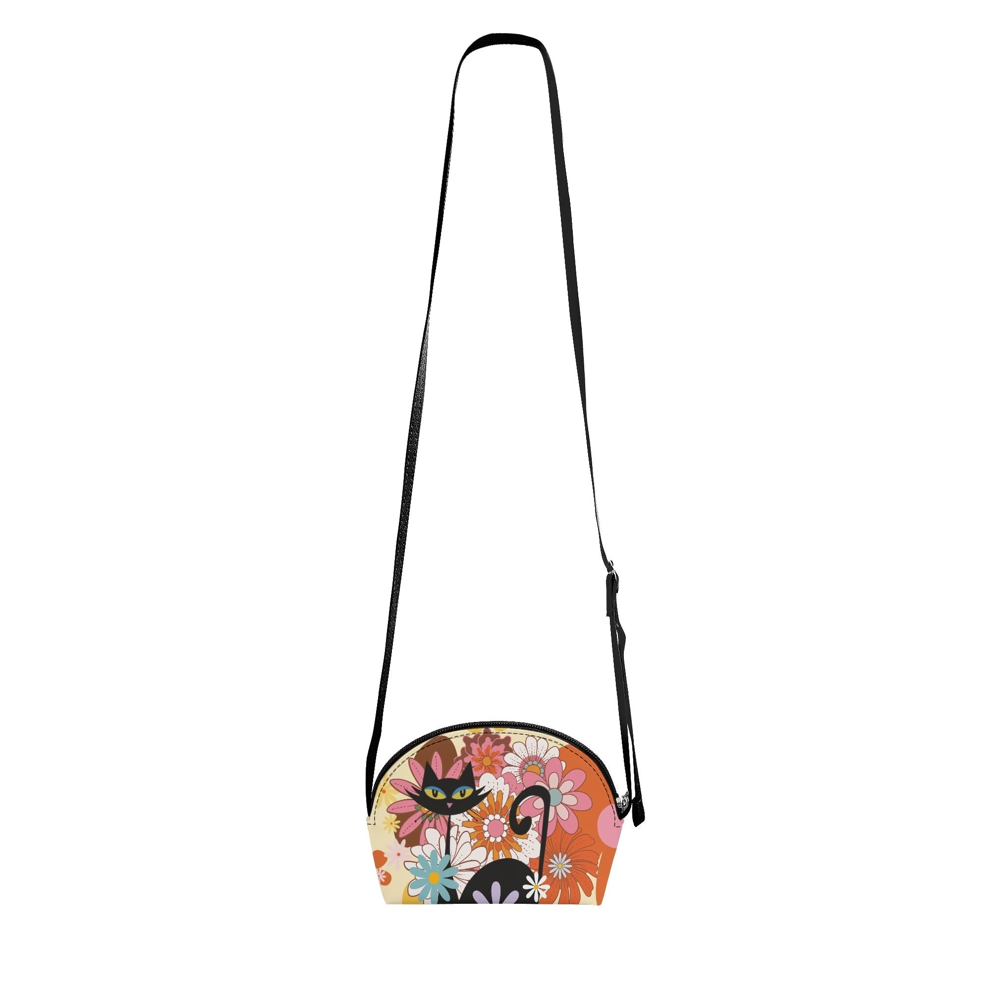 Kate McEnroe New York Atomic Cat Flower Power Mini Purse, Retro Mod 60s Girls Crossbody Bag, Mid Century Modern Kitsch HandbagHandbagsNVO3Z61Y - 1