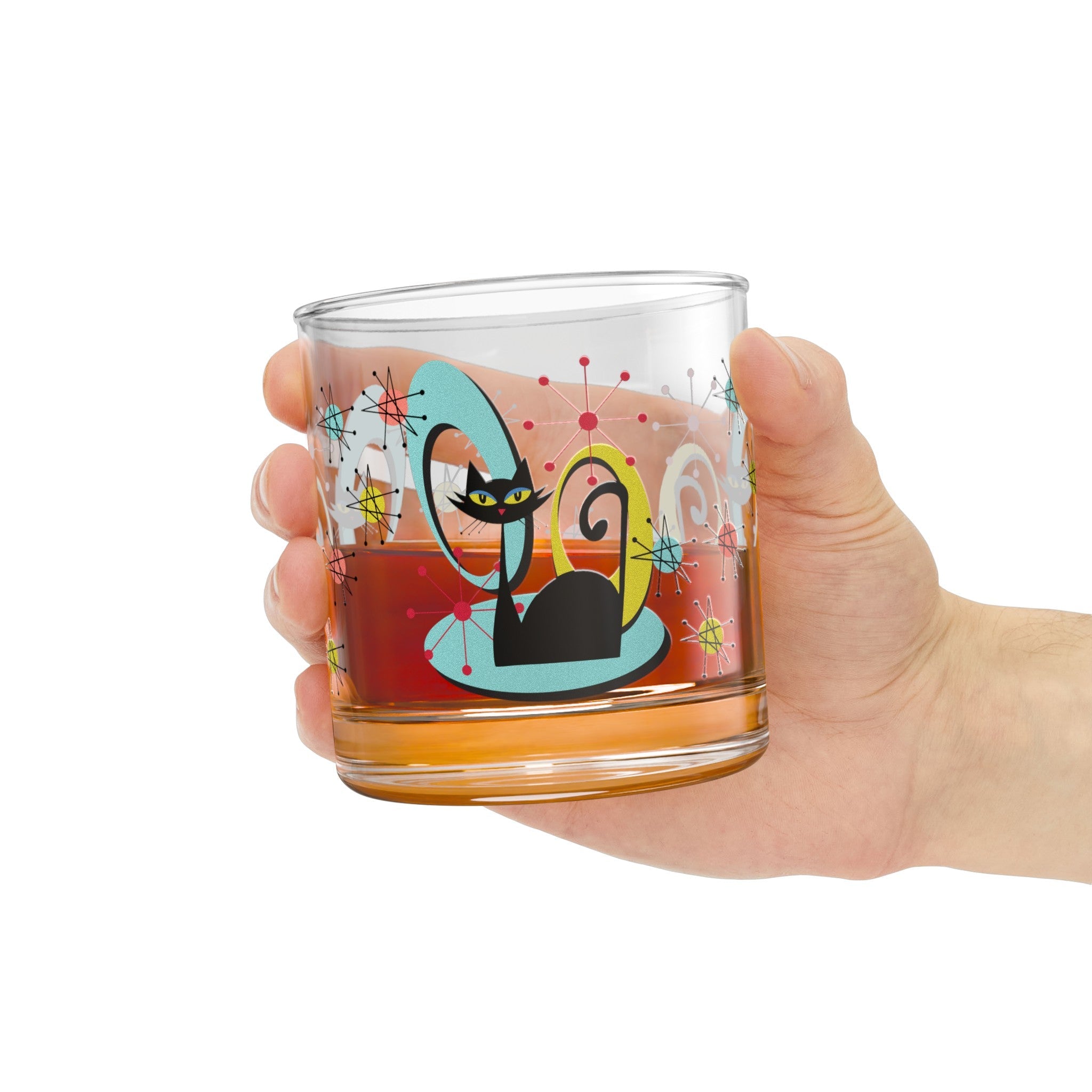 Kate McEnroe New York Atomic Cat Franciscan Starburst Bar Glass, Mid Century Modern Drinkware, Retro Chic GlasswareCocktail Glasses18906250856305063873