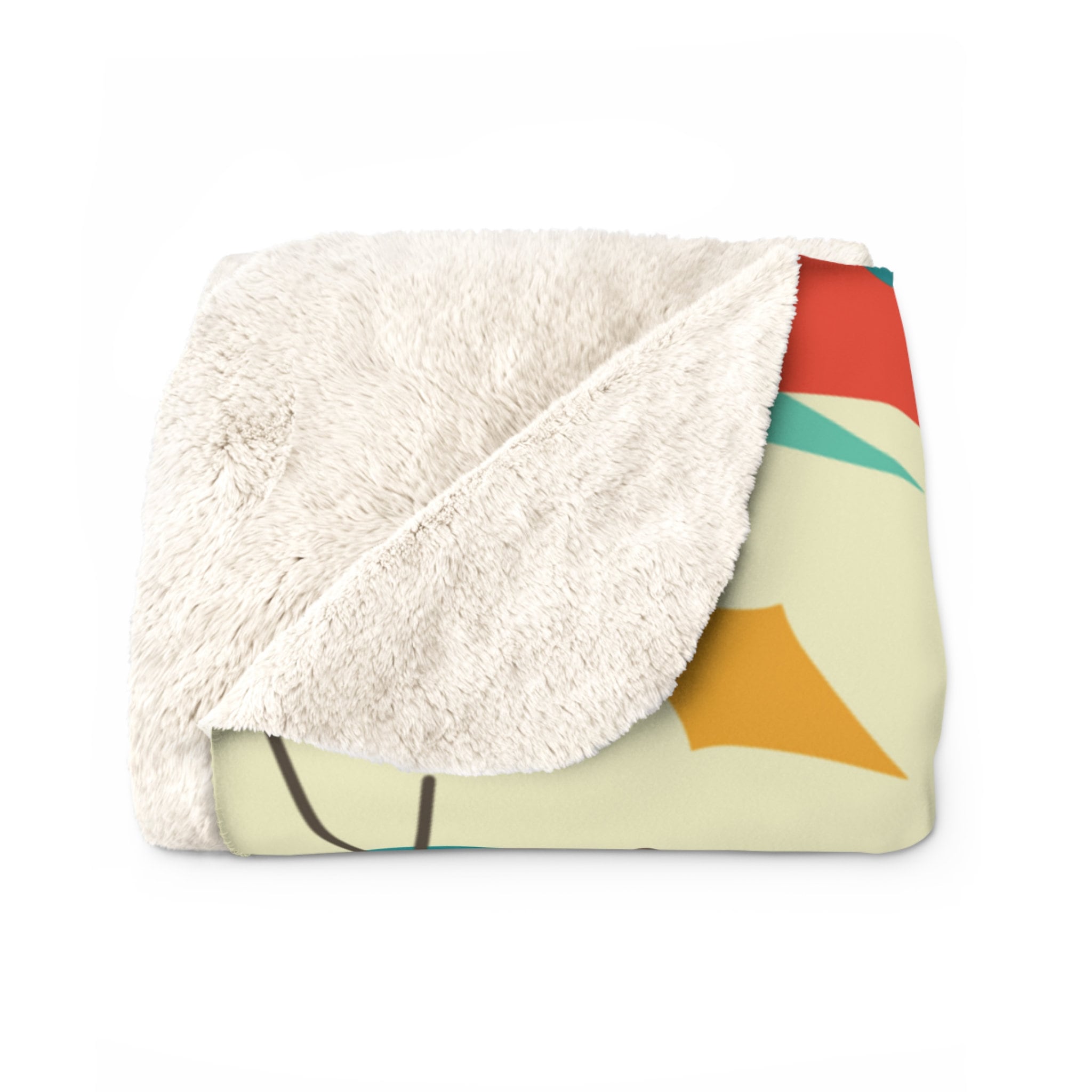 Kate McEnroe New York Atomic Cat Franciscan Starburst Sherpa Fleece Plush Blanket, Mid Century Modern Retro Geometric Living Room, Bedroom Decor - 129282023Blankets11019192674496355536