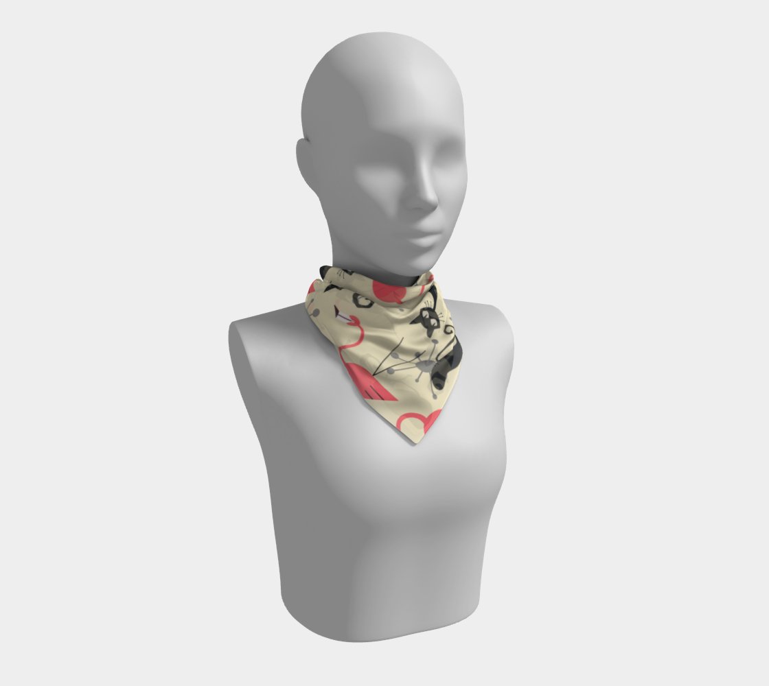 Kate McEnroe New York Atomic Cat Kitsch Flamingo Silk Habotai Square ScarfScarves6680983|silk - habotai|16x16