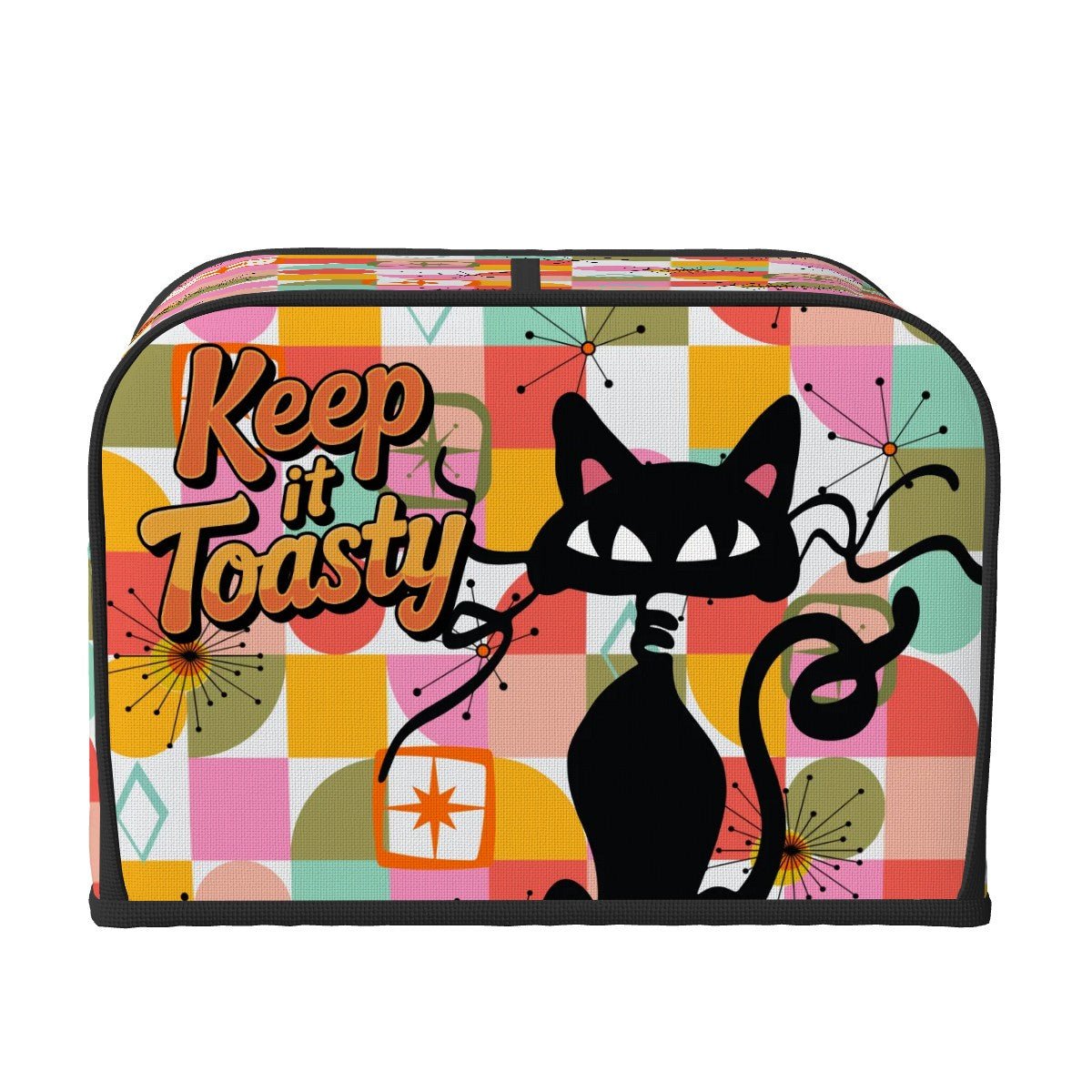 Kate McEnroe New York Atomic Cat Kitschy 4 Slice Toaster Cover, Keep It Toasty MCM KitchenToaster Covers3klWBWV15F