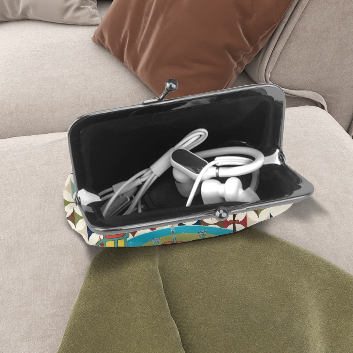 Kate McEnroe New York Atomic Cat Lounge Kisslock Coin Purse, Mid Century Modern Scandinavian Danish WalletCoin PursesesiZwf43Ny