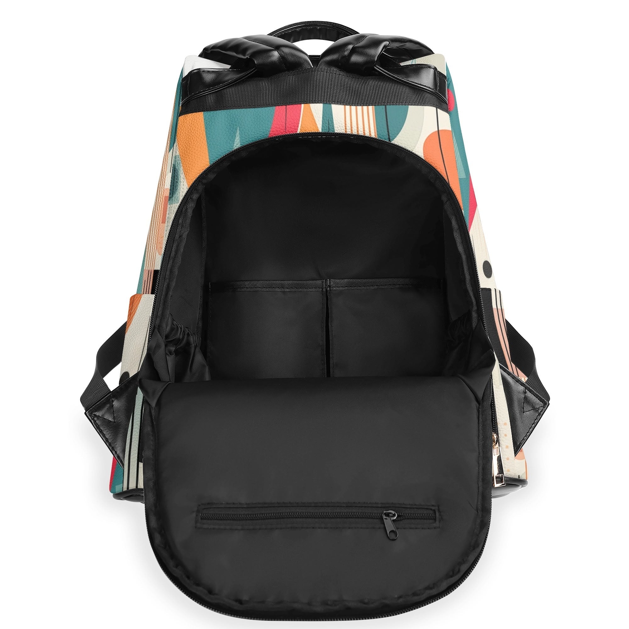 Kate McEnroe New York Atomic Cat Lounge Scene Backpack, Pink Blue Mid Century Bookbag, Retro Kitsch Mod Cat BagBackpacksW0Z3E6EW - 1