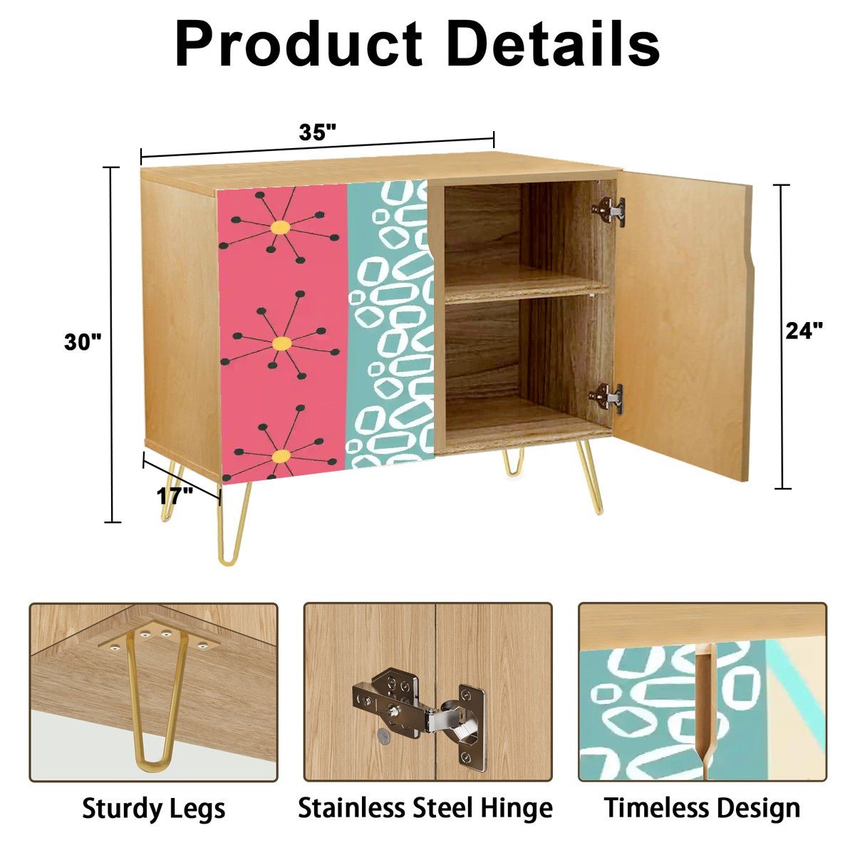 Kate McEnroe New York Atomic Cat Martini Lounge Cabinet, Mid Century Modern Starburst Storage, Retro MCM Bar ConsoleStorage Cabinetse7s9GviWda