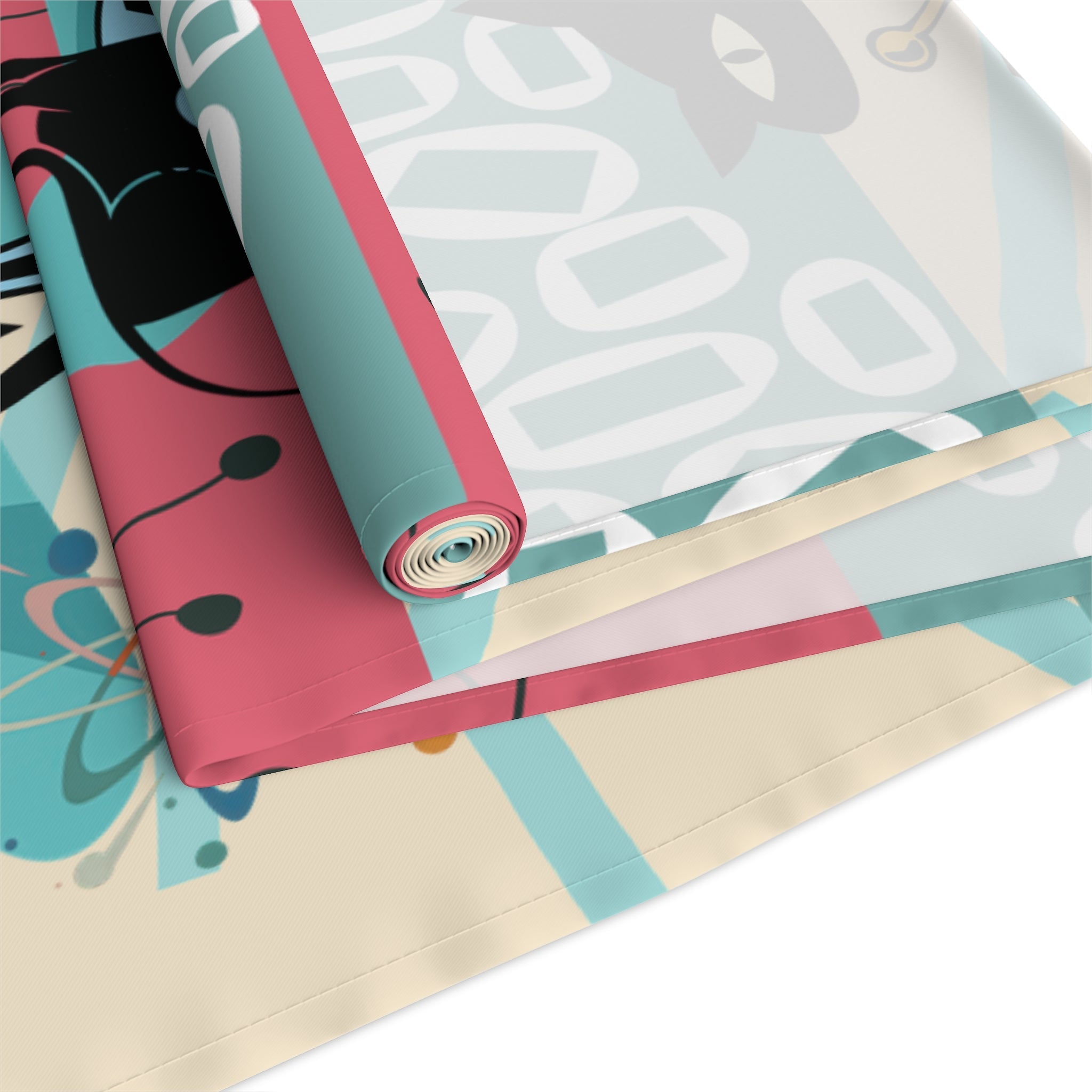 Kate McEnroe New York Atomic Cat Martini MCM Table Runner, Retro Mid Century Modern Sputnik Barware Dining AccentTable Runners33543960739503635052