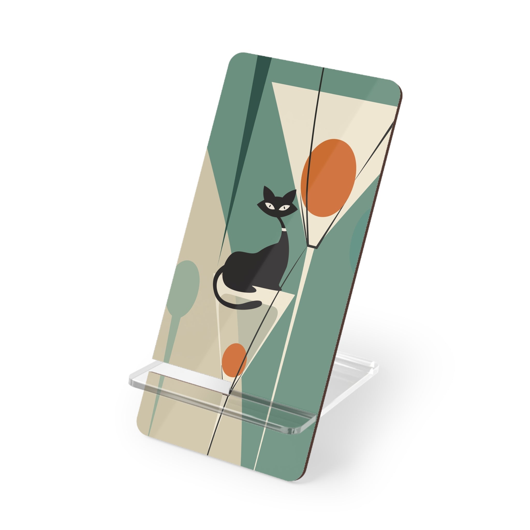 Kate McEnroe New York Atomic Cat Martini Phone Stand, Mid Century Modern Smartphone Holder, Retro MCM Barware Desk AccessoryMobile Phone Stands31819797918281958963