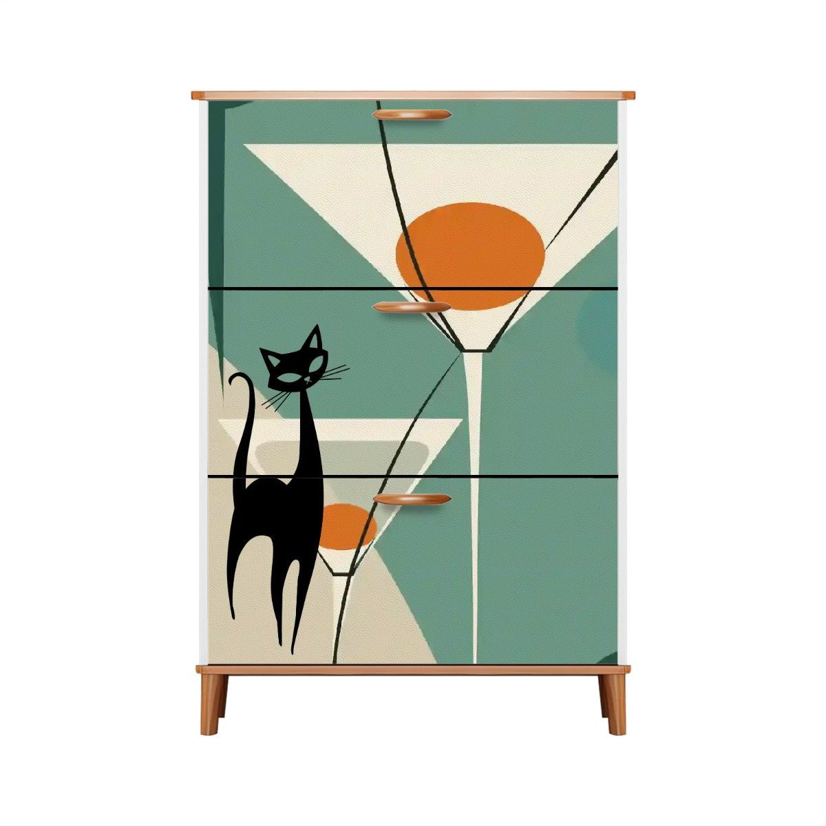 Kate McEnroe New York Atomic Cat Martini Shoe Cabinet, Mid Century Modern Cocktail Hour DesignShoe Storage2S7G66cMJe