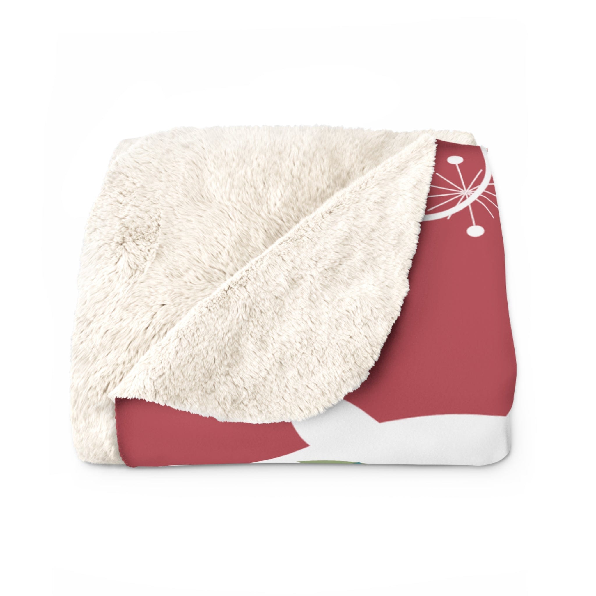 Kate McEnroe New York Atomic Cat Merry & Bright Sherpa Fleece Blanket, Retro Christmas Throw, Mid Century Modern Cozy ThrowsBlankets13130625768473320313