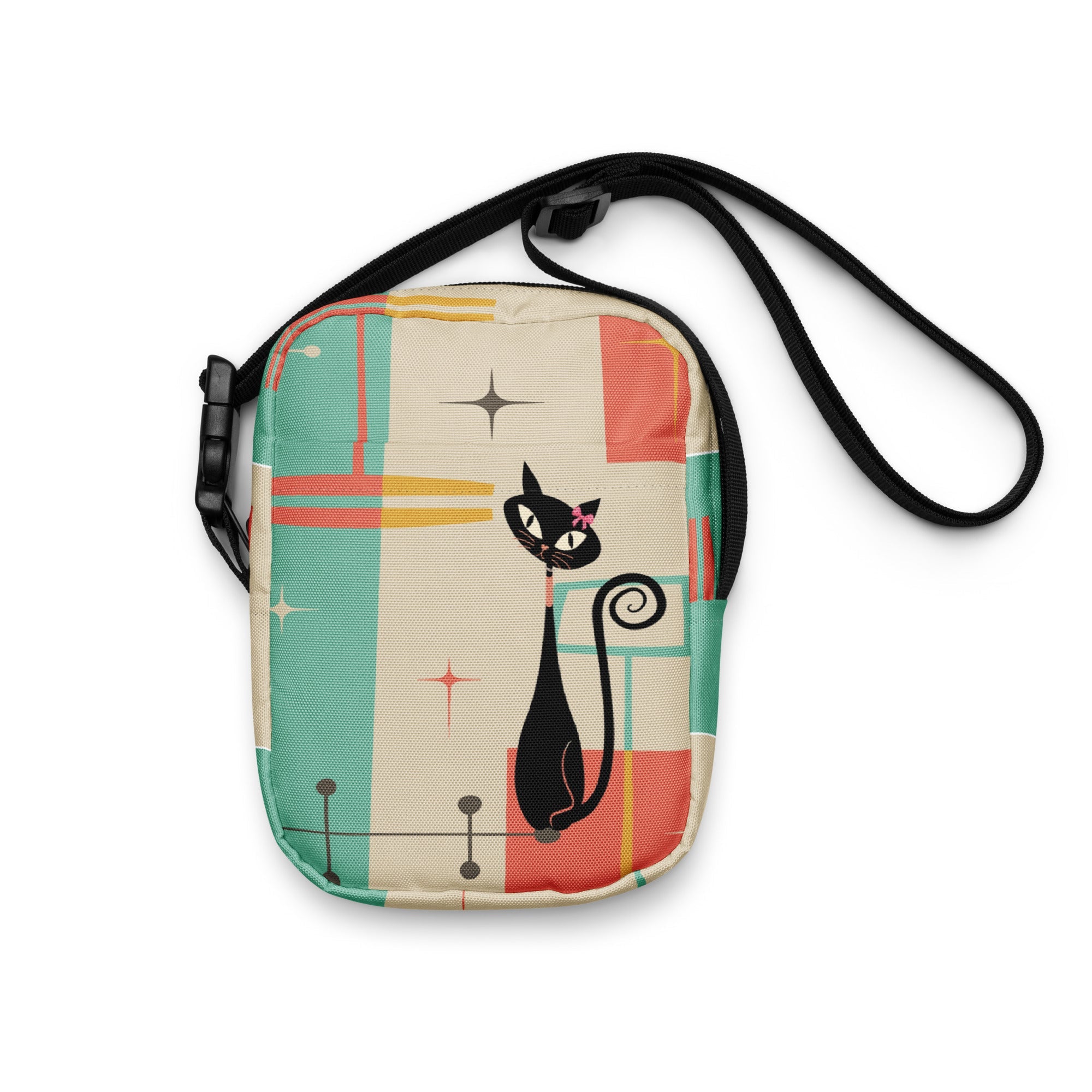 Kate McEnroe New York Atomic Cat Mid Century Everyday Purse, Retro 50s MCM Crossbody Sling Bag, Funky Vintage Shoulder BagHandbags5088494_19256