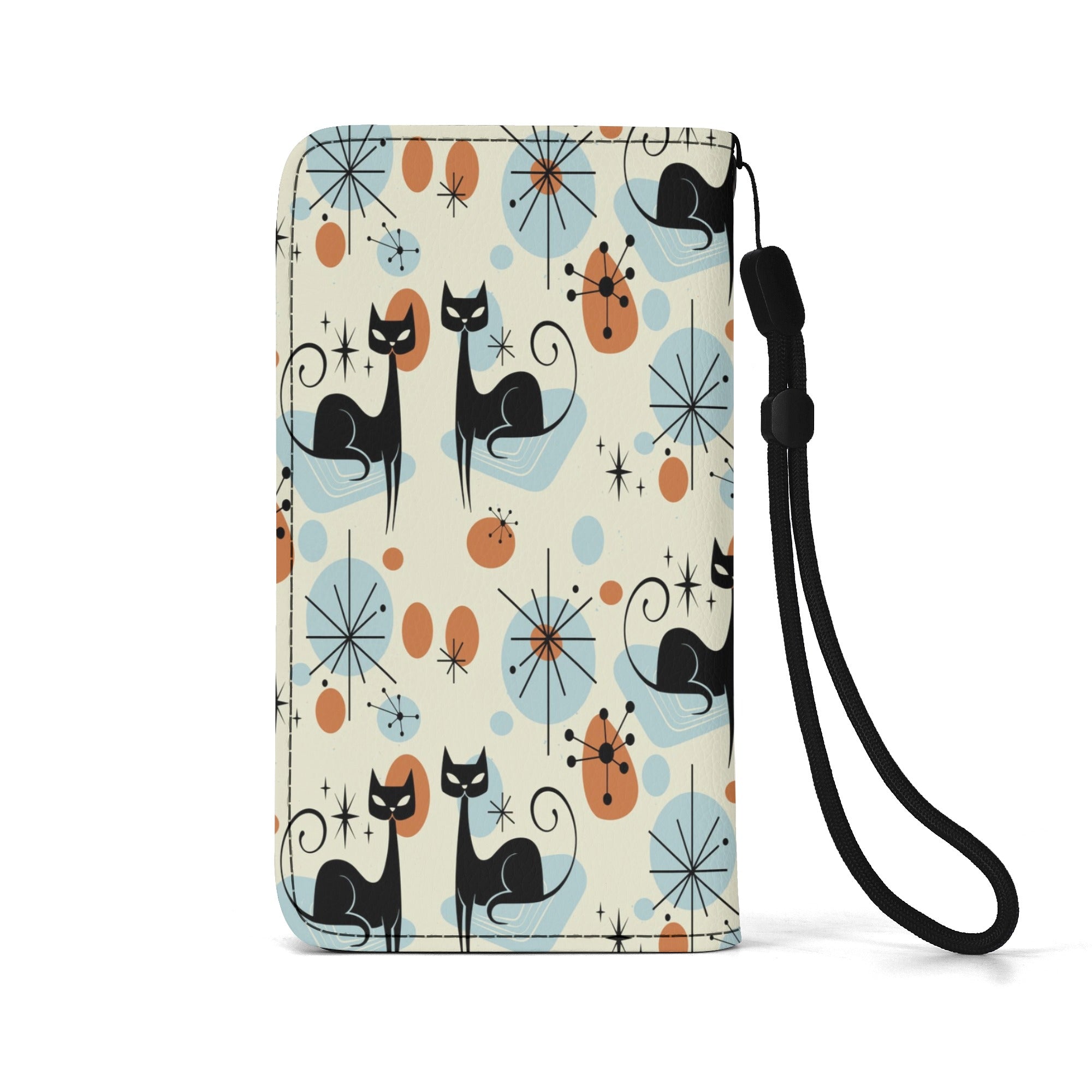 Kate McEnroe New York Atomic Cat Mid Century Modern Flip Phone Wallet Case, Retro Kitsch Mobile Smartphone HolderPhone CasesNGZOL36W - 1