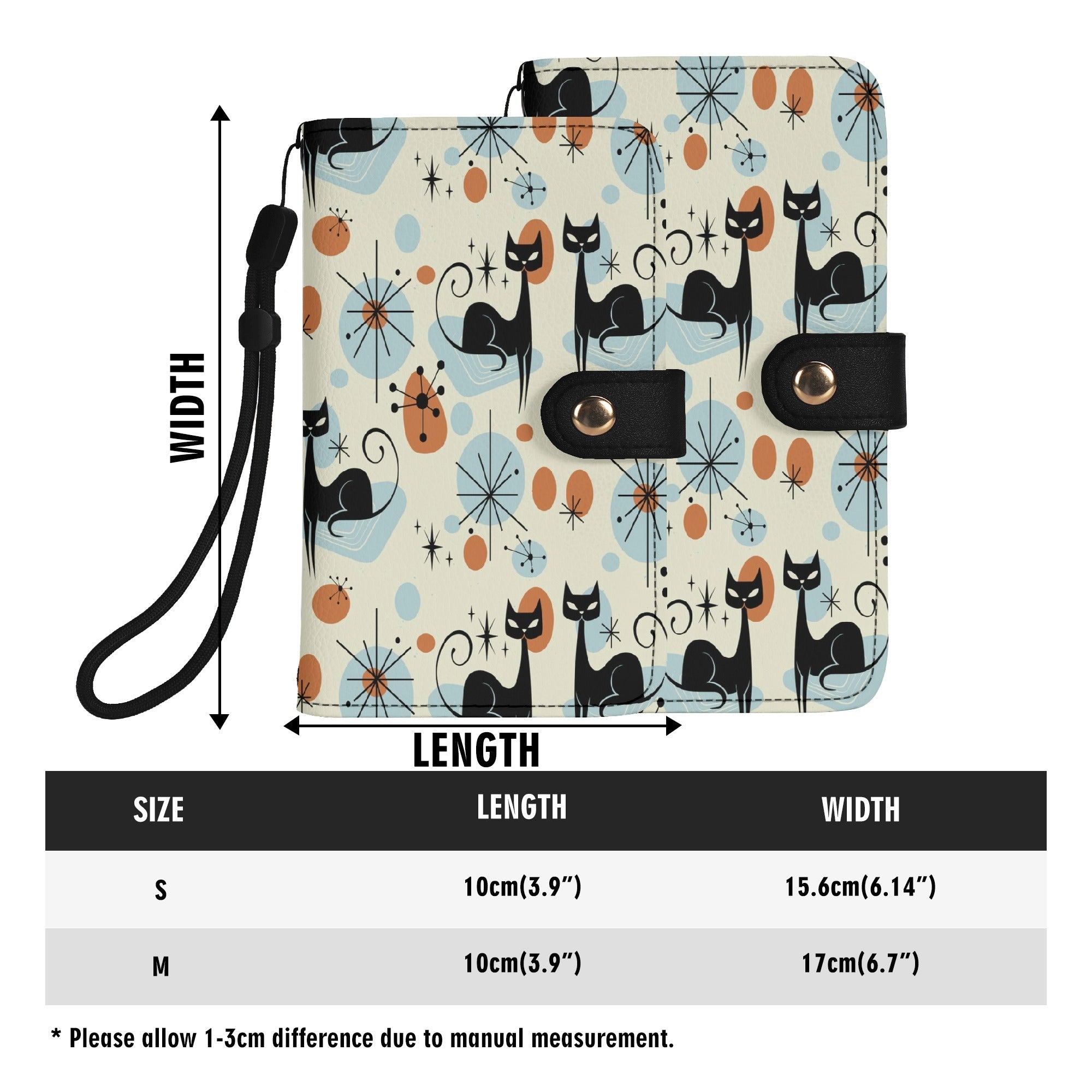 Kate McEnroe New York Atomic Cat Mid Century Modern Flip Phone Wallet Case, Retro Kitsch Mobile Smartphone HolderPhone CasesNGZOL36W - 1