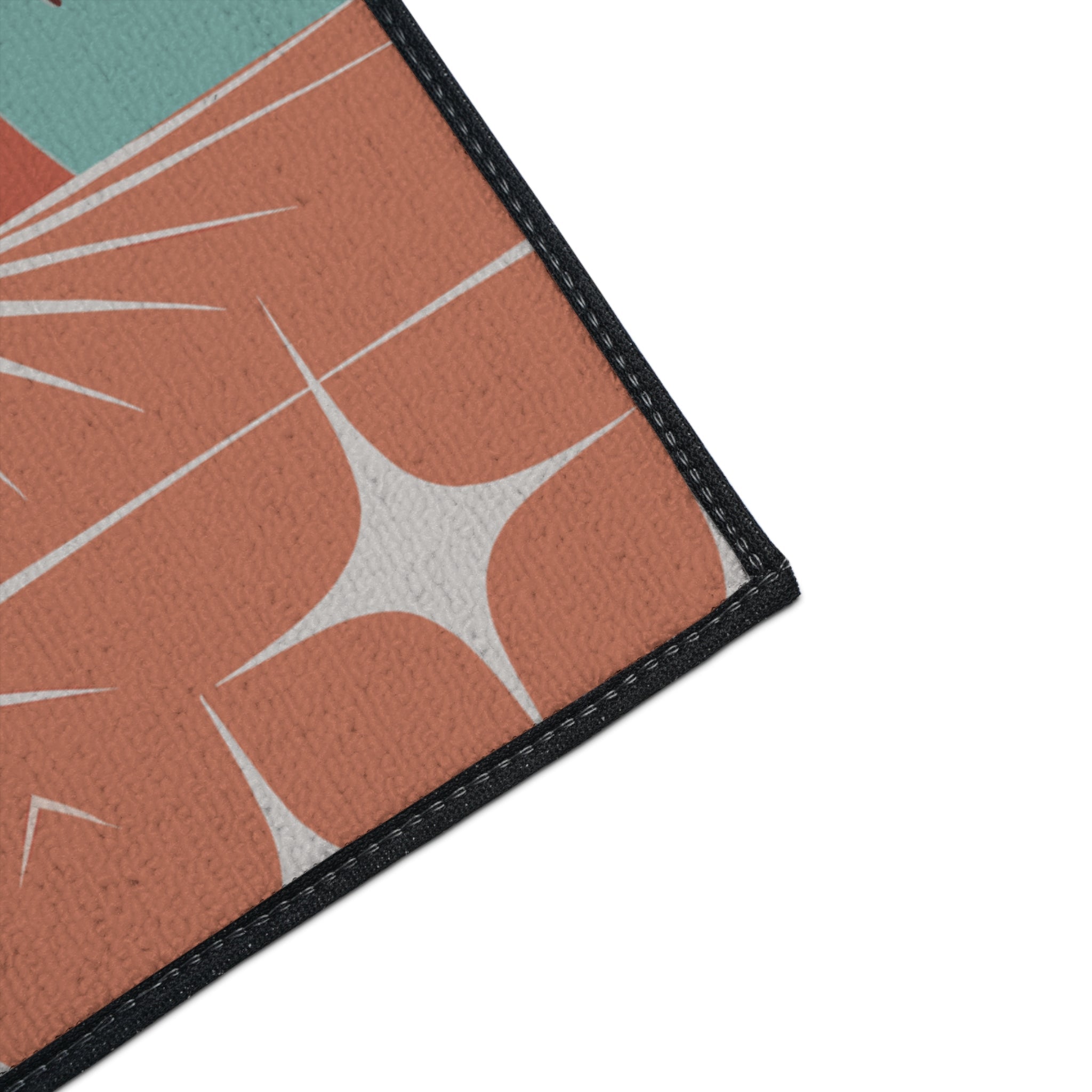 Kate McEnroe New York Atomic Cat Mid Century Modern Floor Mat, Retro Starburst RugDoor Mats18152788359321381718