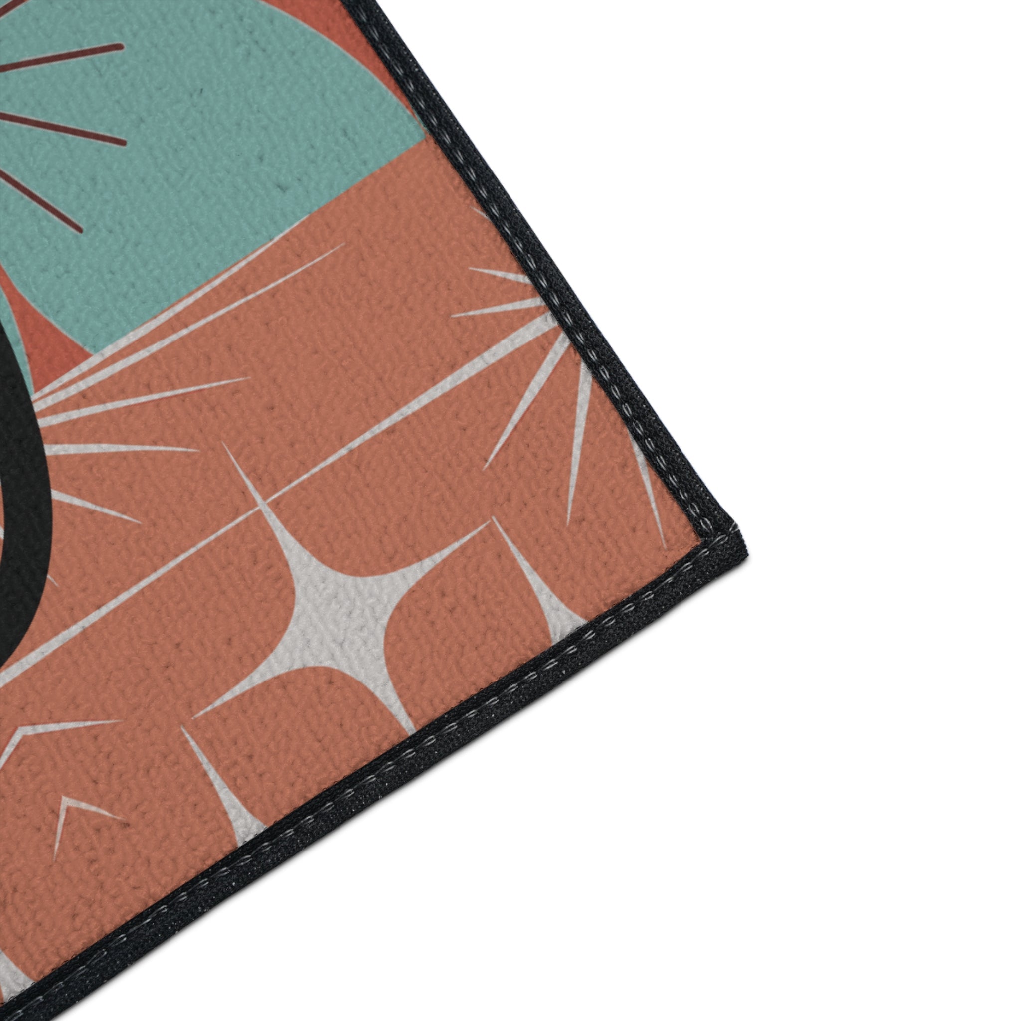Kate McEnroe New York Atomic Cat Mid Century Modern Floor Mat, Retro Starburst RugDoor Mats18152788359321381718