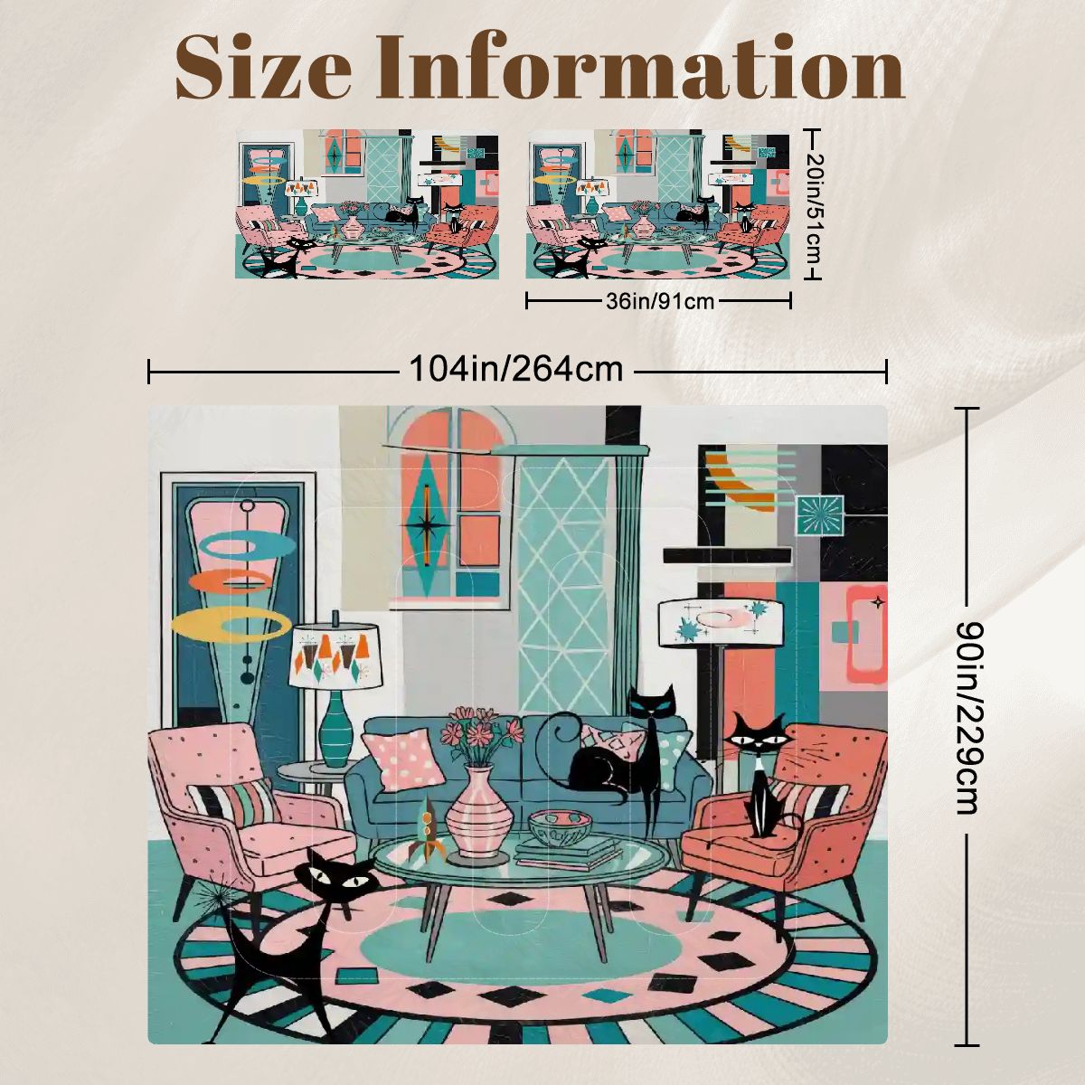 Kate McEnroe New York Atomic Cat Mid Century Modern King Comforter Set, Retro Lounge 50s Kitsch BeddingComforter SetZHoG2TeRSX