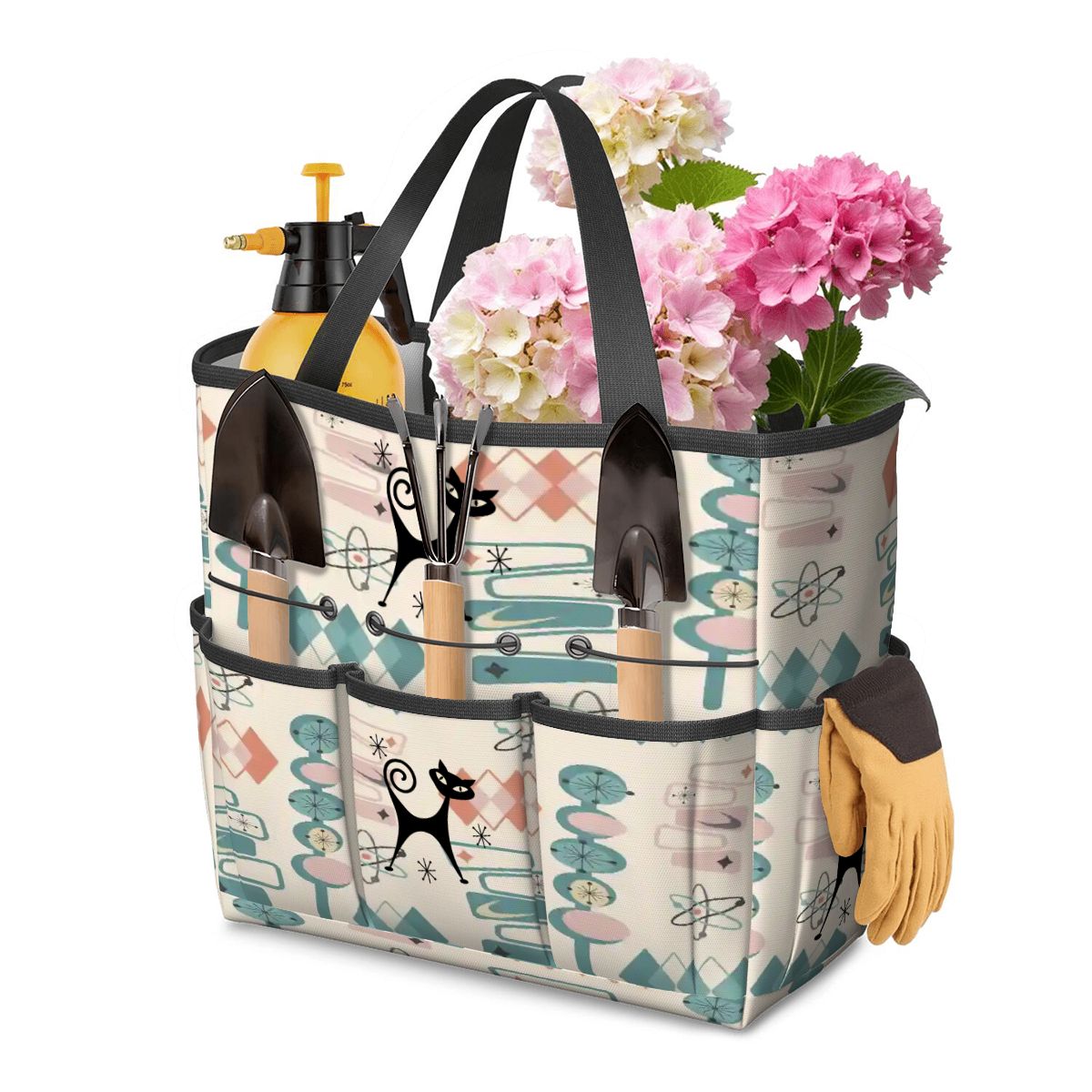 Kate McEnroe New York Atomic Cat Mid Century Modern Kitschy Retro Garden Tool BagGarden Tool Bag7Qi2iDWcwV