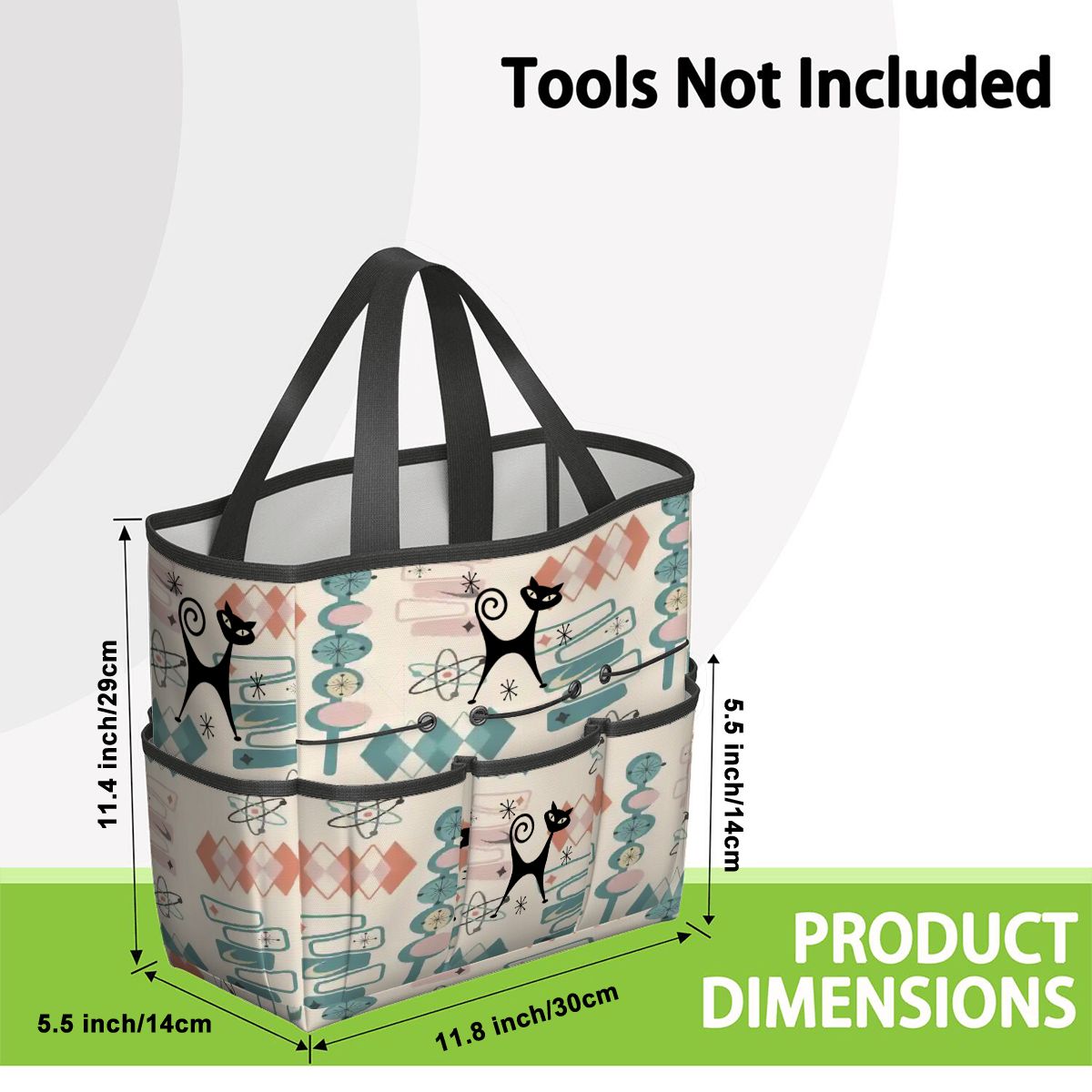 Kate McEnroe New York Atomic Cat Mid Century Modern Kitschy Retro Garden Tool BagGarden Tool Bag7Qi2iDWcwV
