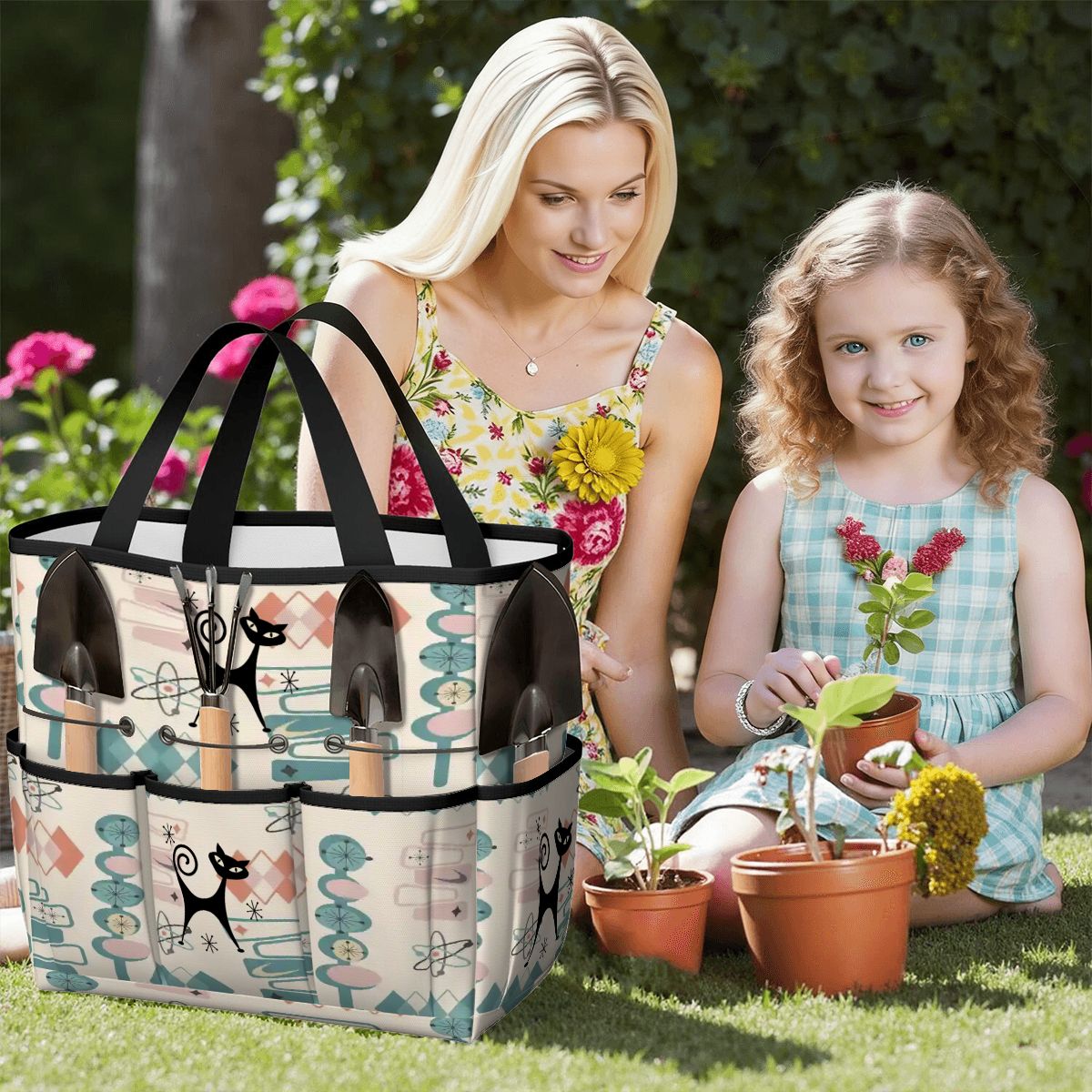 Kate McEnroe New York Atomic Cat Mid Century Modern Kitschy Retro Garden Tool BagGarden Tool Bag7Qi2iDWcwV