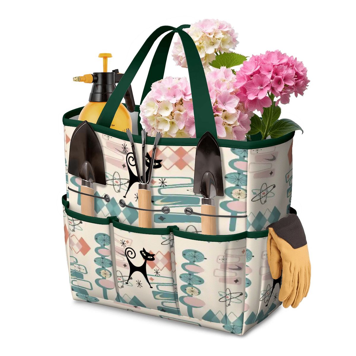 Kate McEnroe New York Atomic Cat Mid Century Modern Kitschy Retro Garden Tool BagGarden Tool BagambZR0Y69b