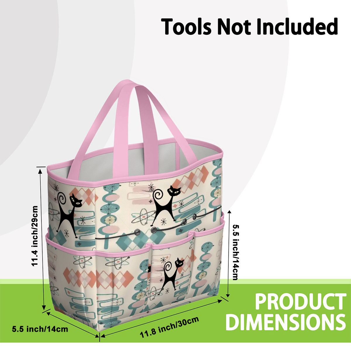 Kate McEnroe New York Atomic Cat Mid Century Modern Kitschy Retro Garden Tool BagGarden Tool BagN4ju7bHqMm