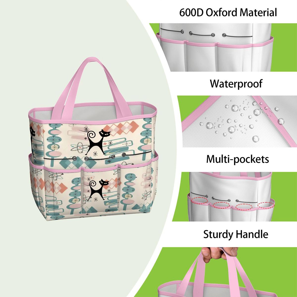 Kate McEnroe New York Atomic Cat Mid Century Modern Kitschy Retro Garden Tool BagGarden Tool BagN4ju7bHqMm