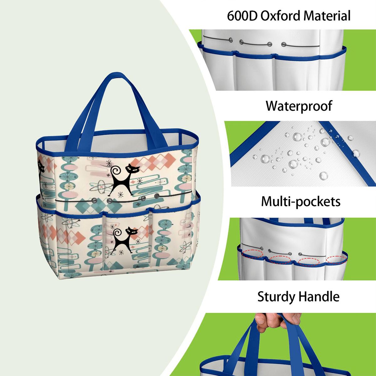 Kate McEnroe New York Atomic Cat Mid Century Modern Kitschy Retro Garden Tool BagGarden Tool BagN4ju7bHqMm