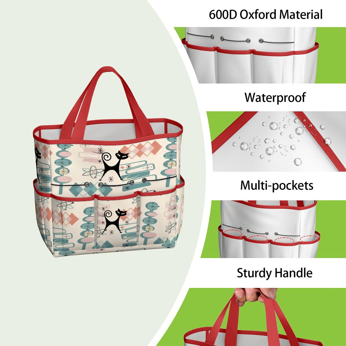 Kate McEnroe New York Atomic Cat Mid Century Modern Kitschy Retro Garden Tool BagGarden Tool BagN4ju7bHqMm