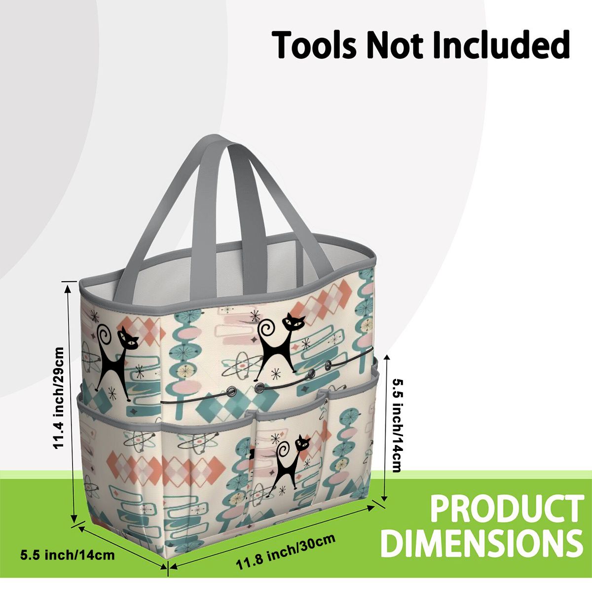 Kate McEnroe New York Atomic Cat Mid Century Modern Kitschy Retro Garden Tool BagGarden Tool BagN4ju7bHqMm